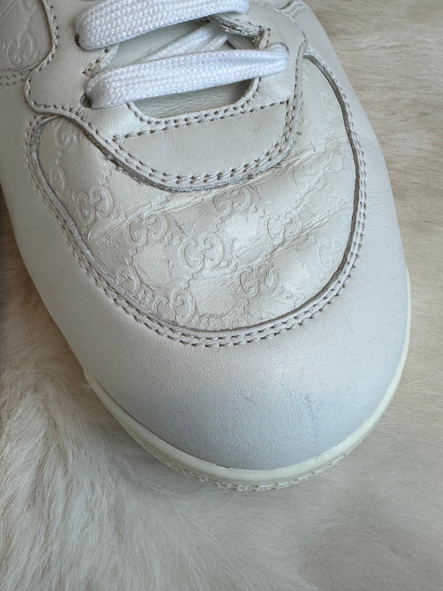 GUCCI White Guccissima Trainers Sneakers 5.5EU (38.5EU)