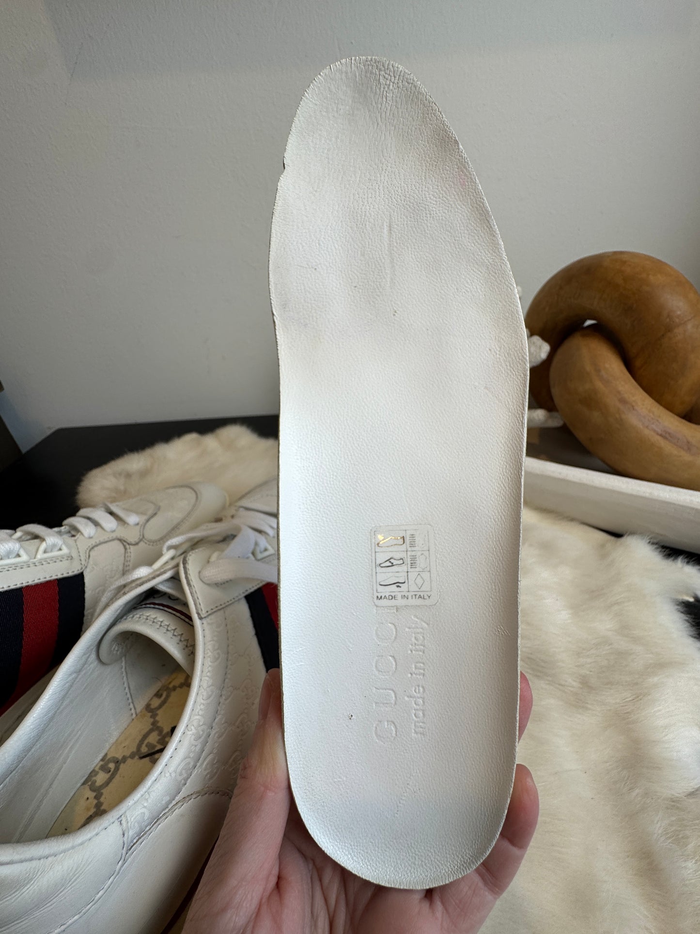 GUCCI White Guccissima Trainers Sneakers 5.5EU (38.5EU)