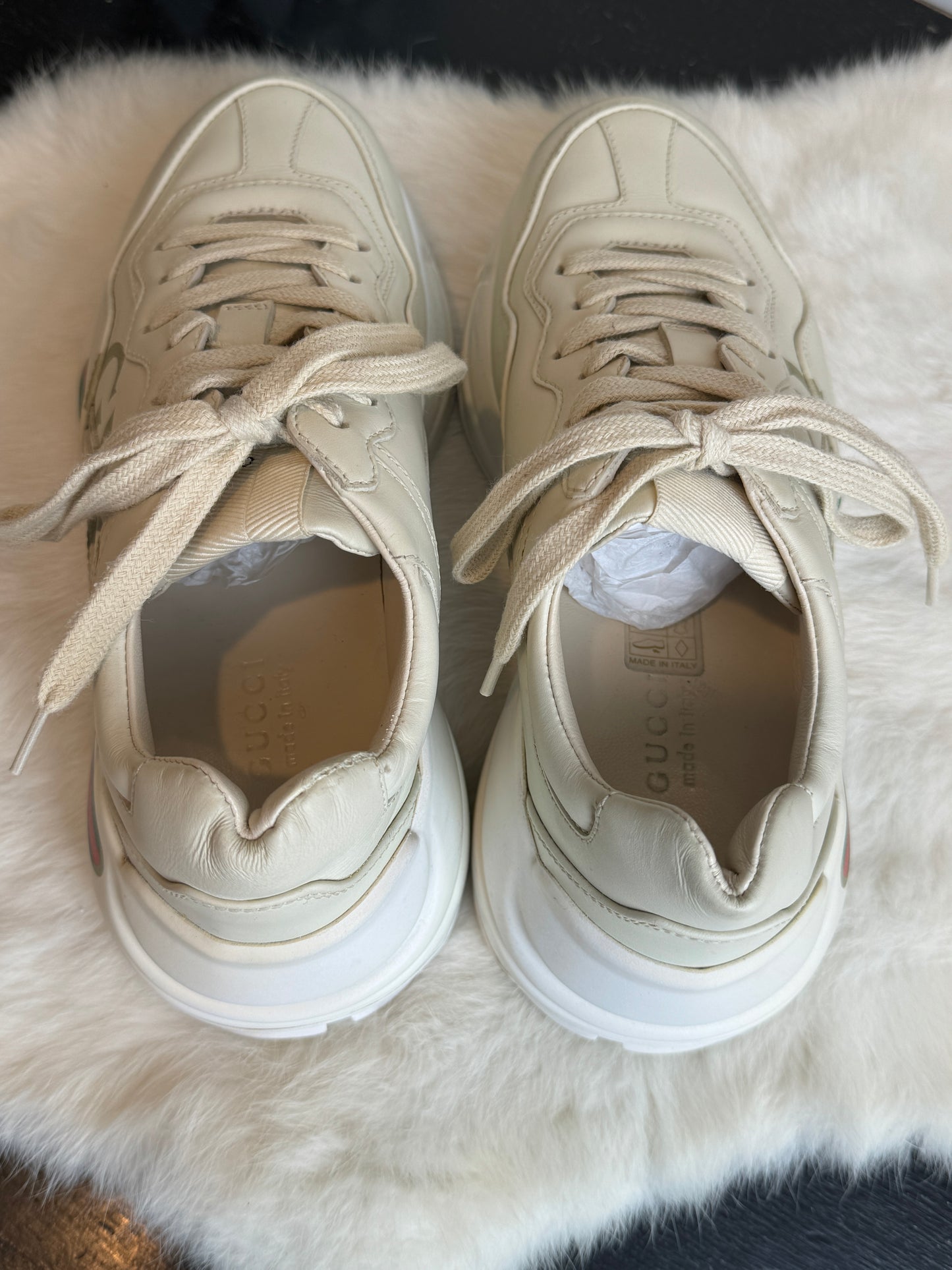 Gucci Rhyton Logo Ivory Sneakers 35EU