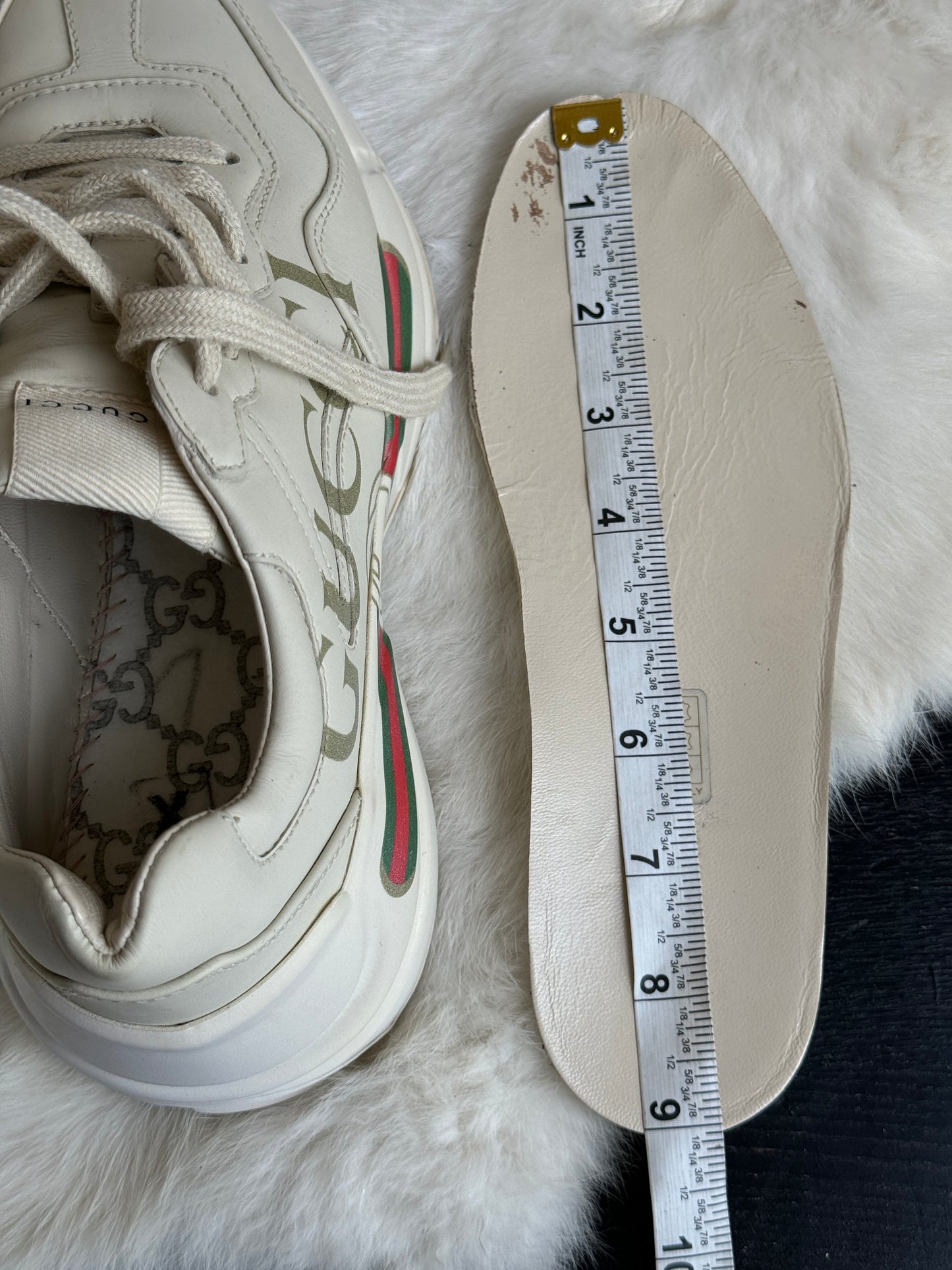 Gucci Rhyton Logo Ivory Sneakers 35EU