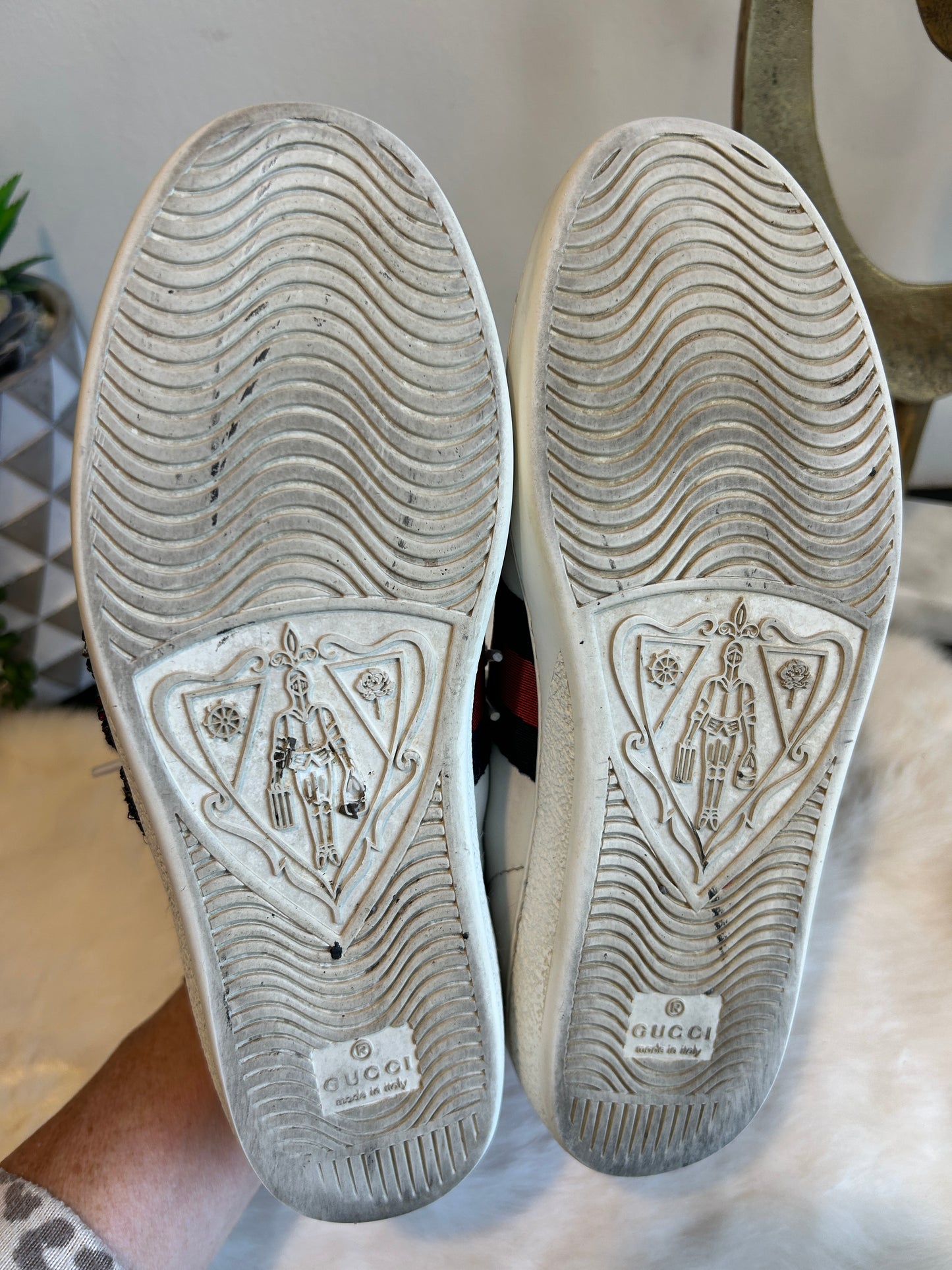 GUCCI Ace Rhinestone King Snake Sneakers Women's 36EU