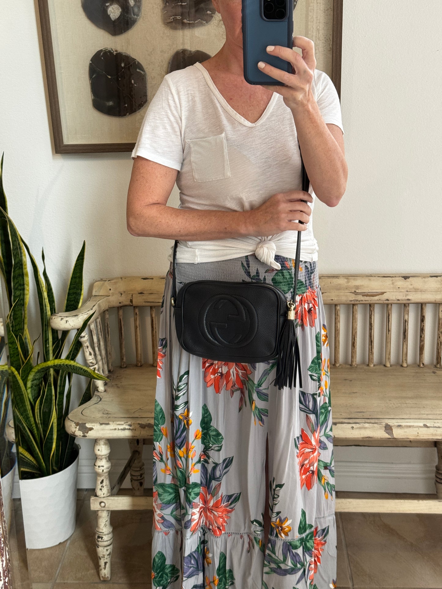 GUCCI Soho Disco Black Pebbled Camera Bag