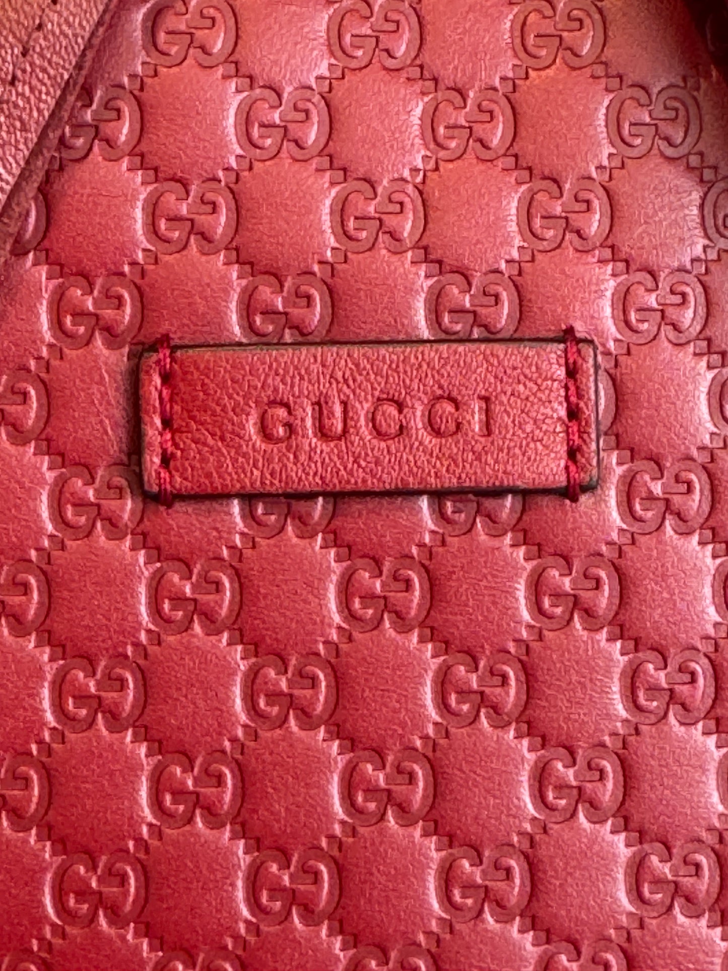 GUCCI Micro-Guccissima Cima Dome Red 2-Way Tote Large