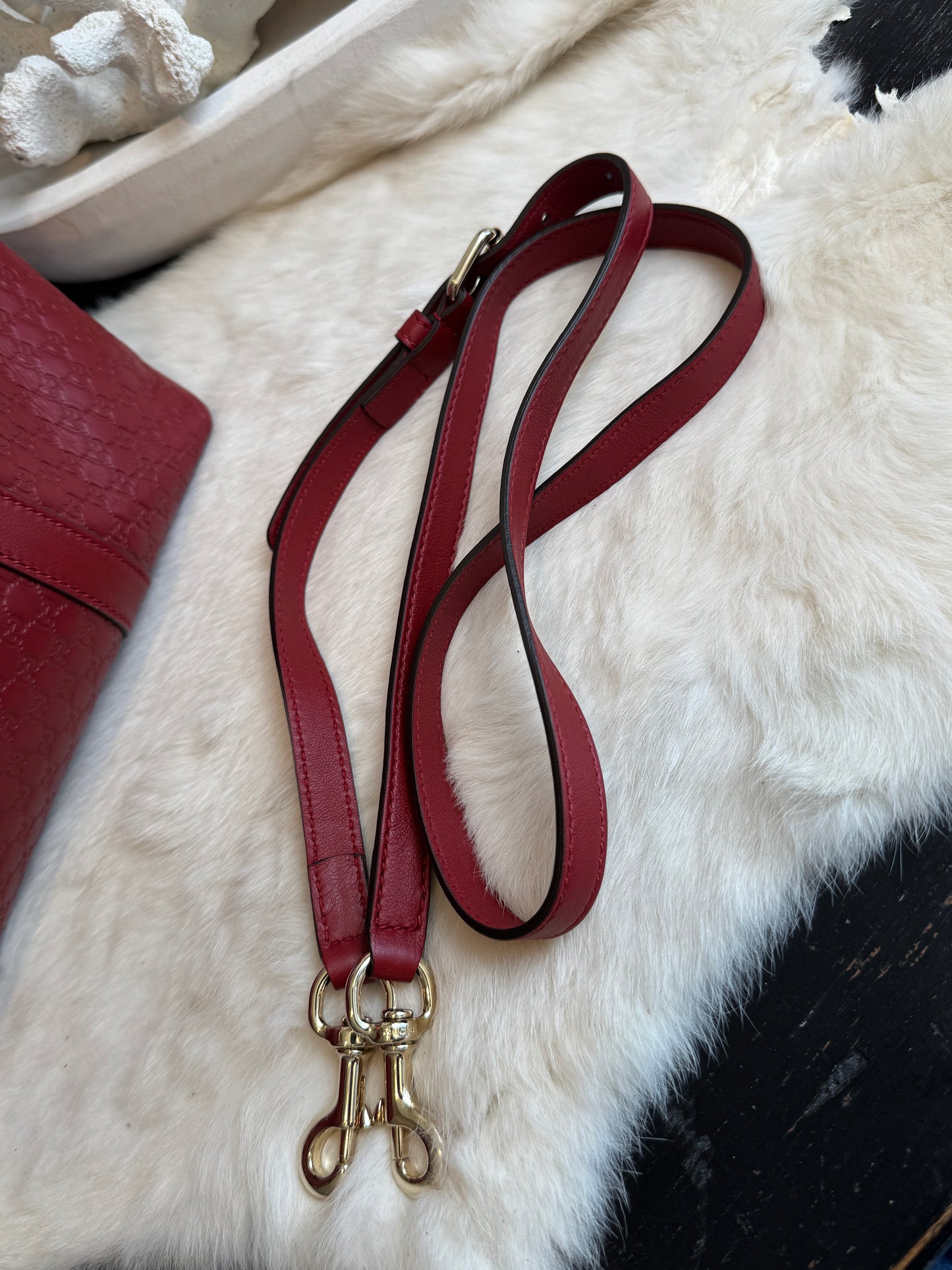 GUCCI Micro-Guccissima Cima Dome Red 2-Way Tote Large
