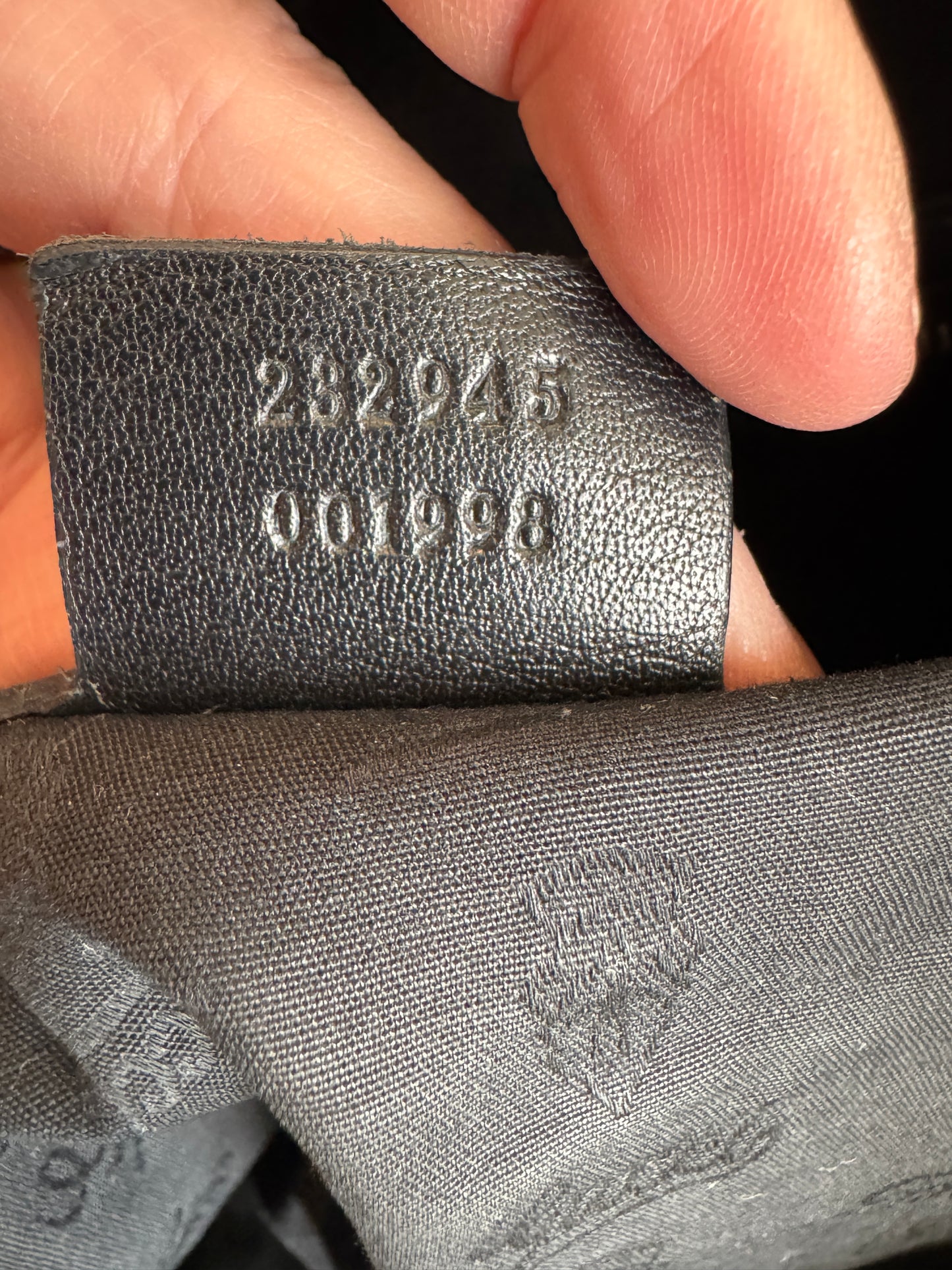 GUCCI Large Guccissima Signature Black Twins Leather Hobo