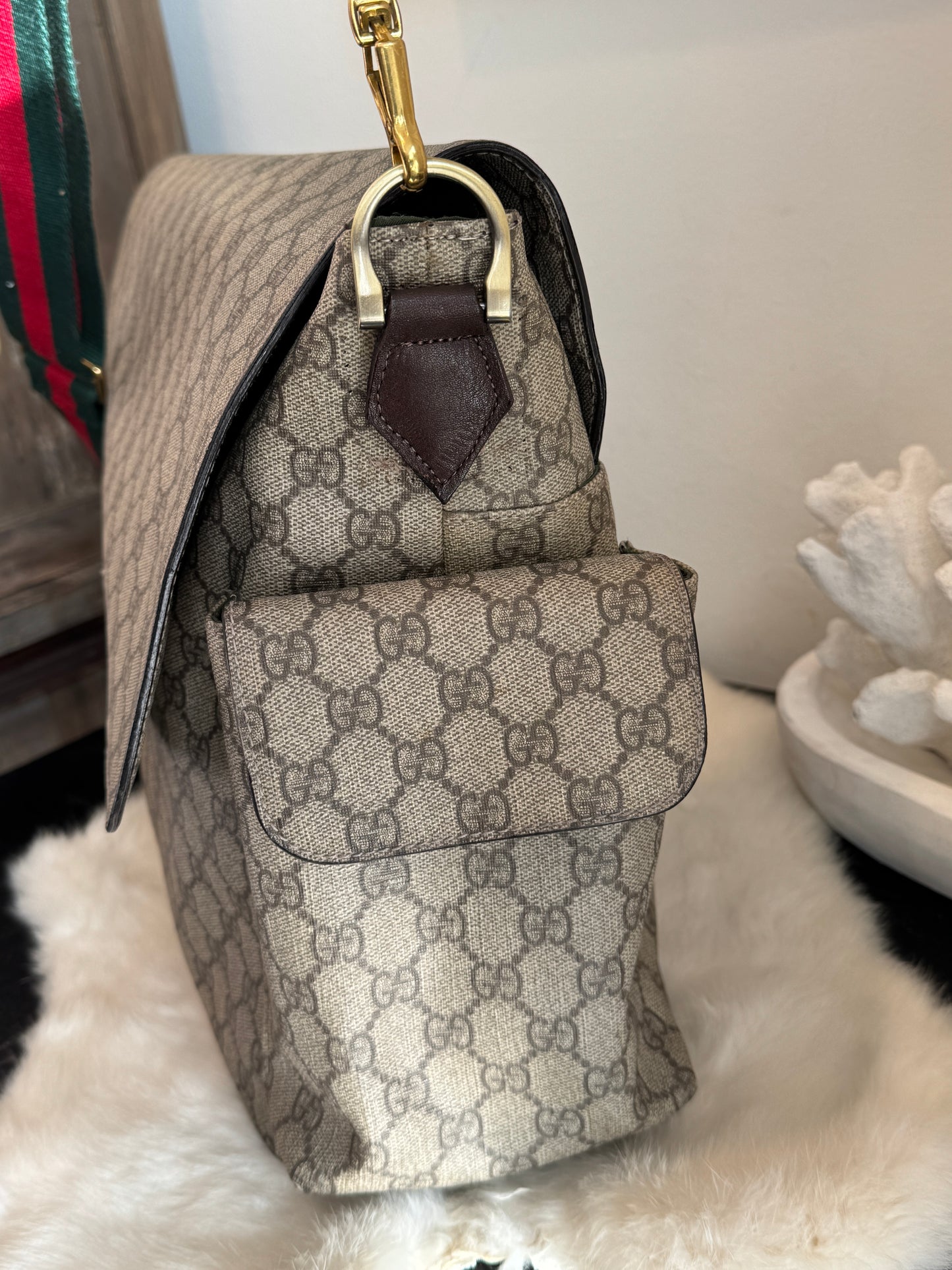 GUCCI Supreme Canvas Diaper Bag