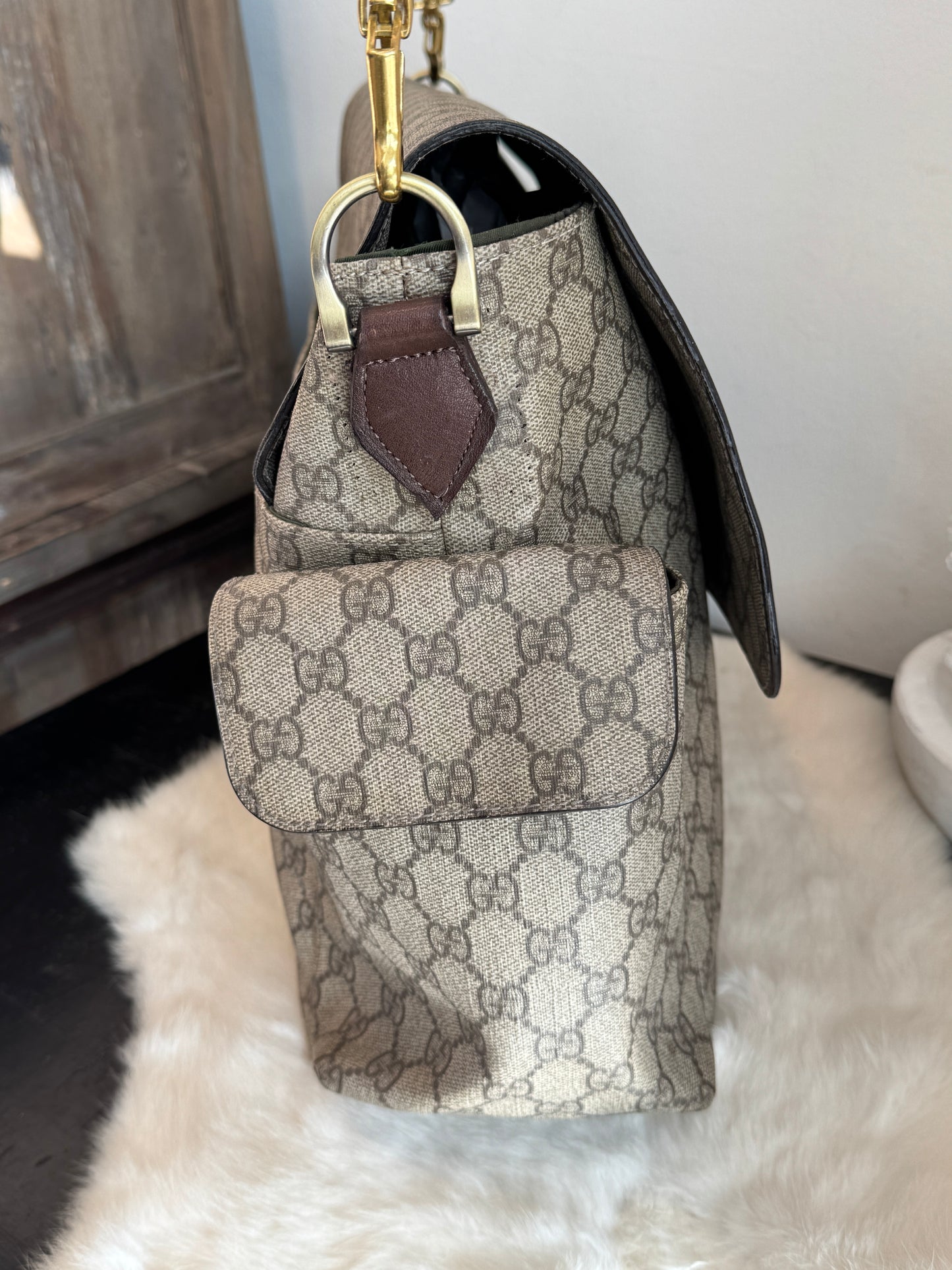 GUCCI Supreme Canvas Diaper Bag