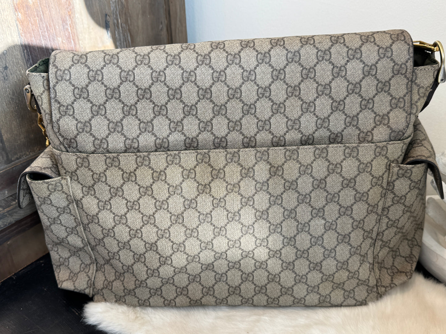 GUCCI Supreme Canvas Diaper Bag