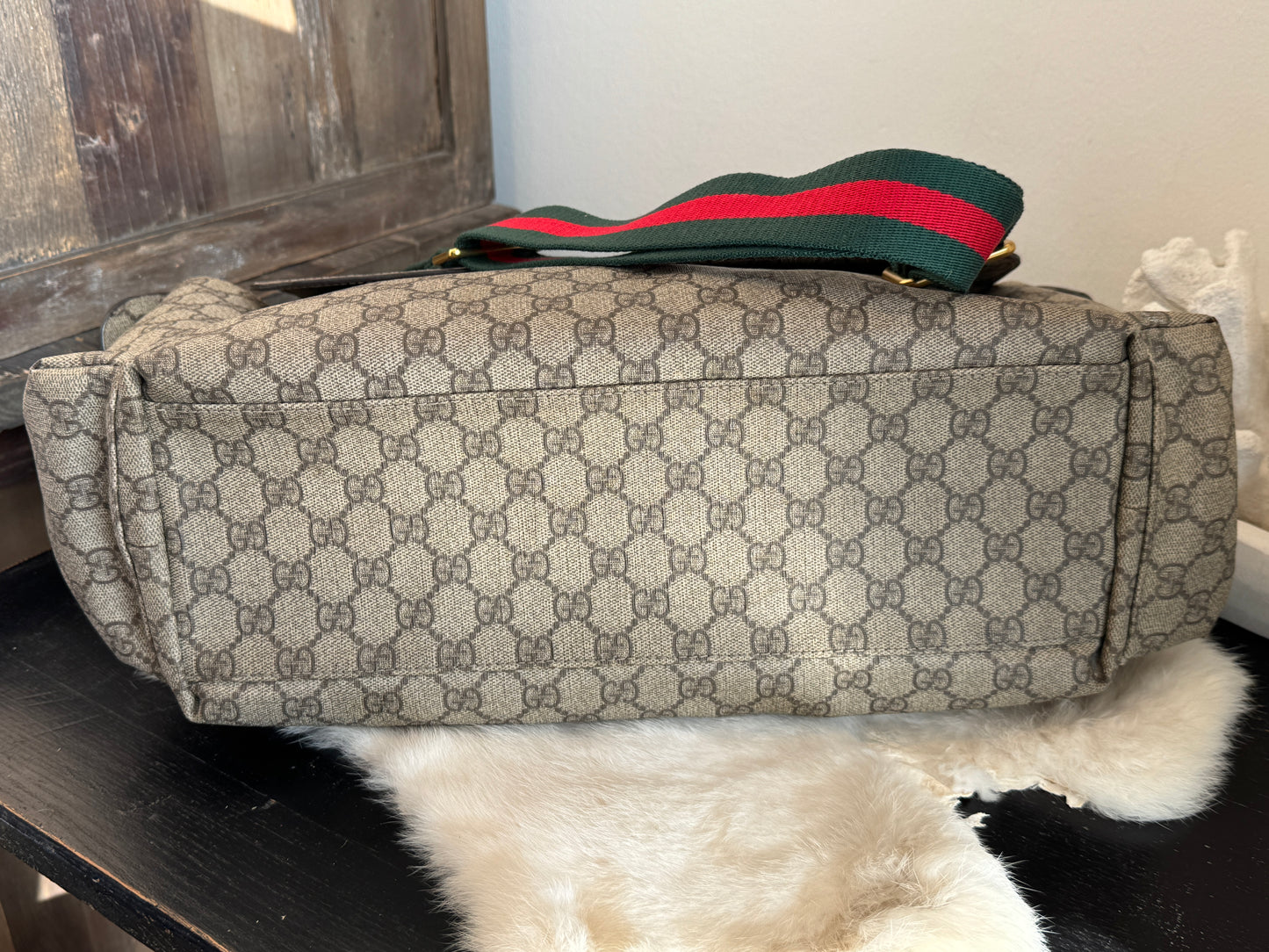 GUCCI Supreme Canvas Diaper Bag