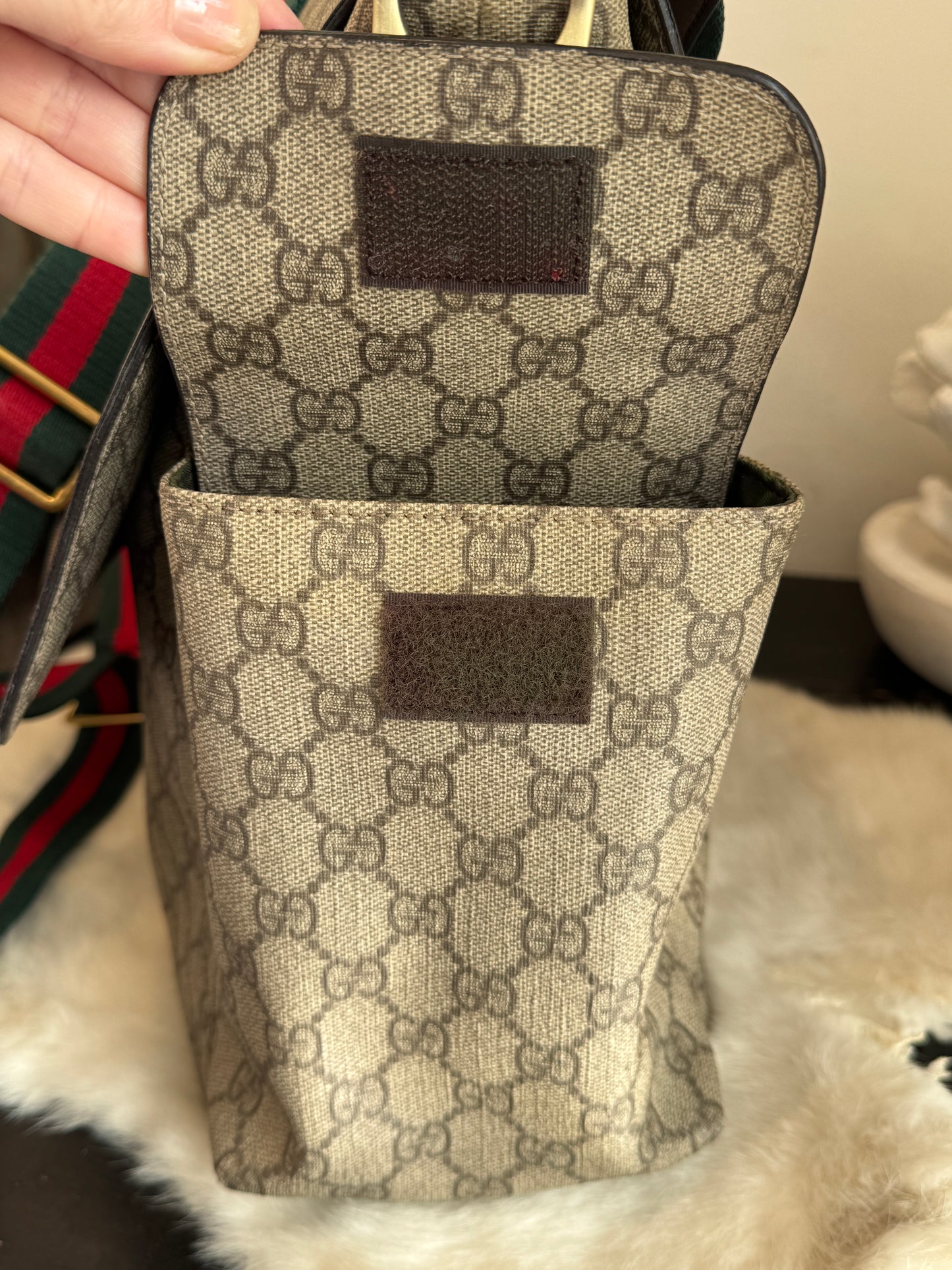 GUCCI Supreme Canvas Diaper Bag