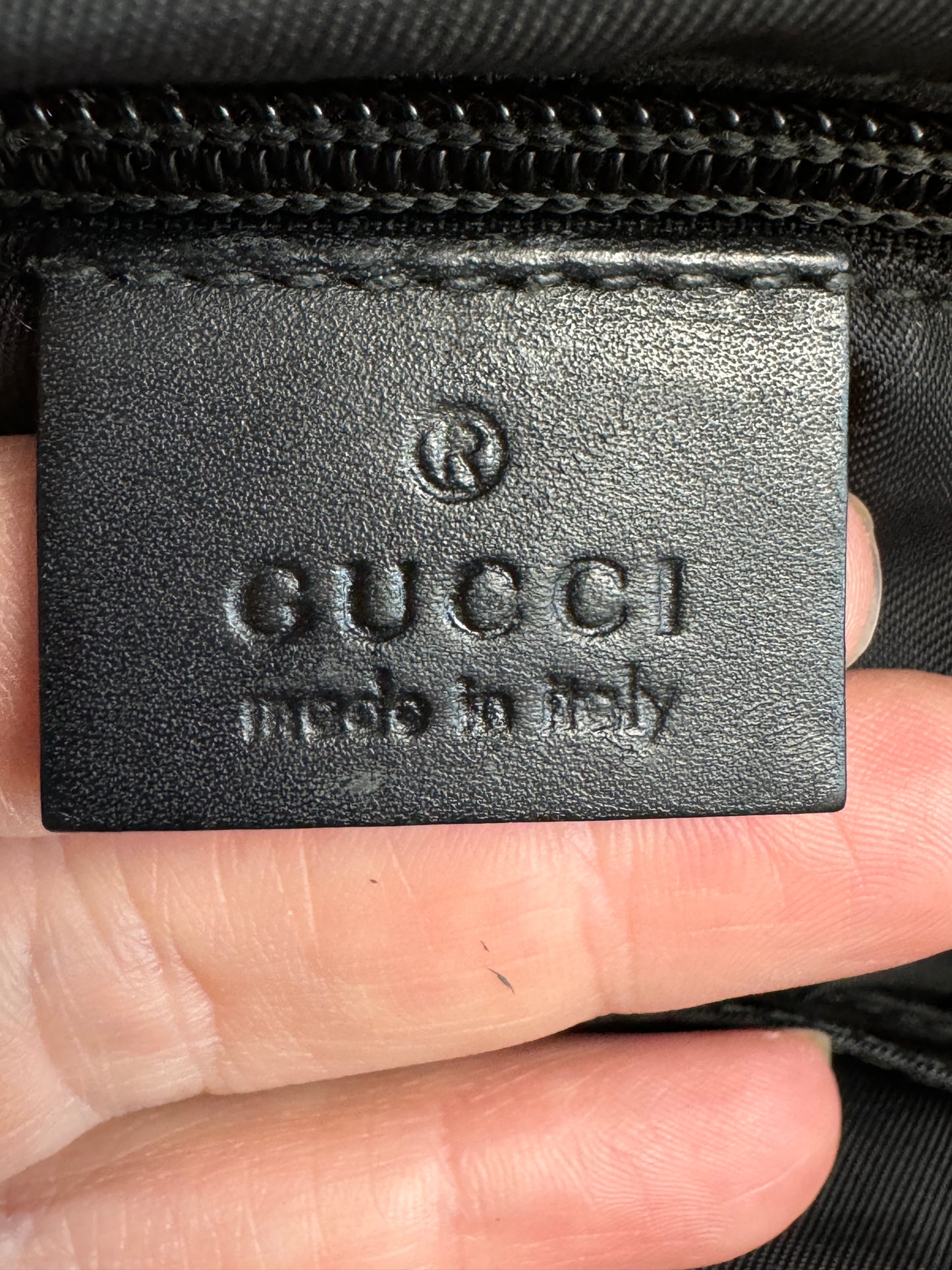 GUCCI Black Techno Canvas Web Messenger