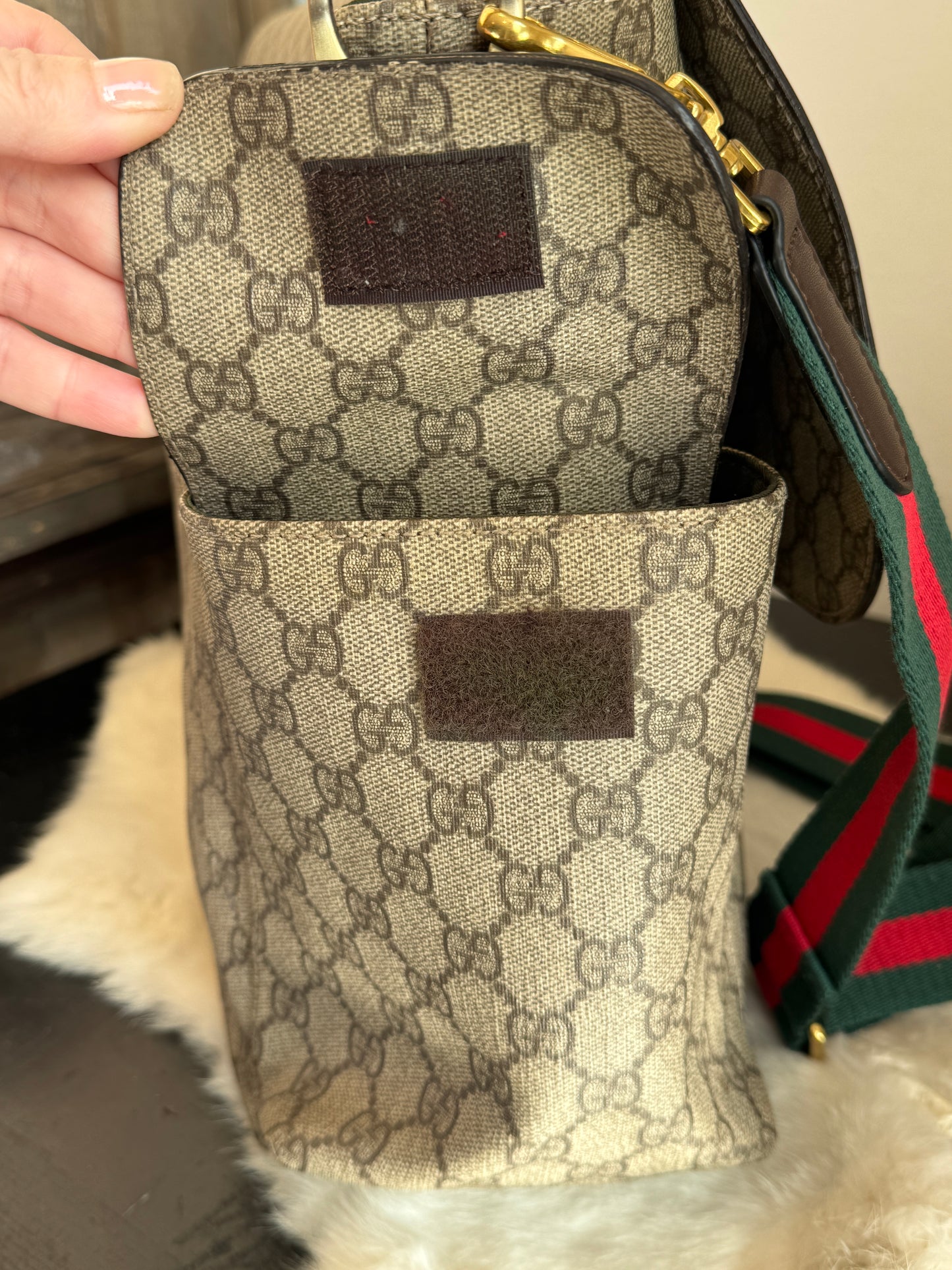 GUCCI Supreme Canvas Diaper Bag