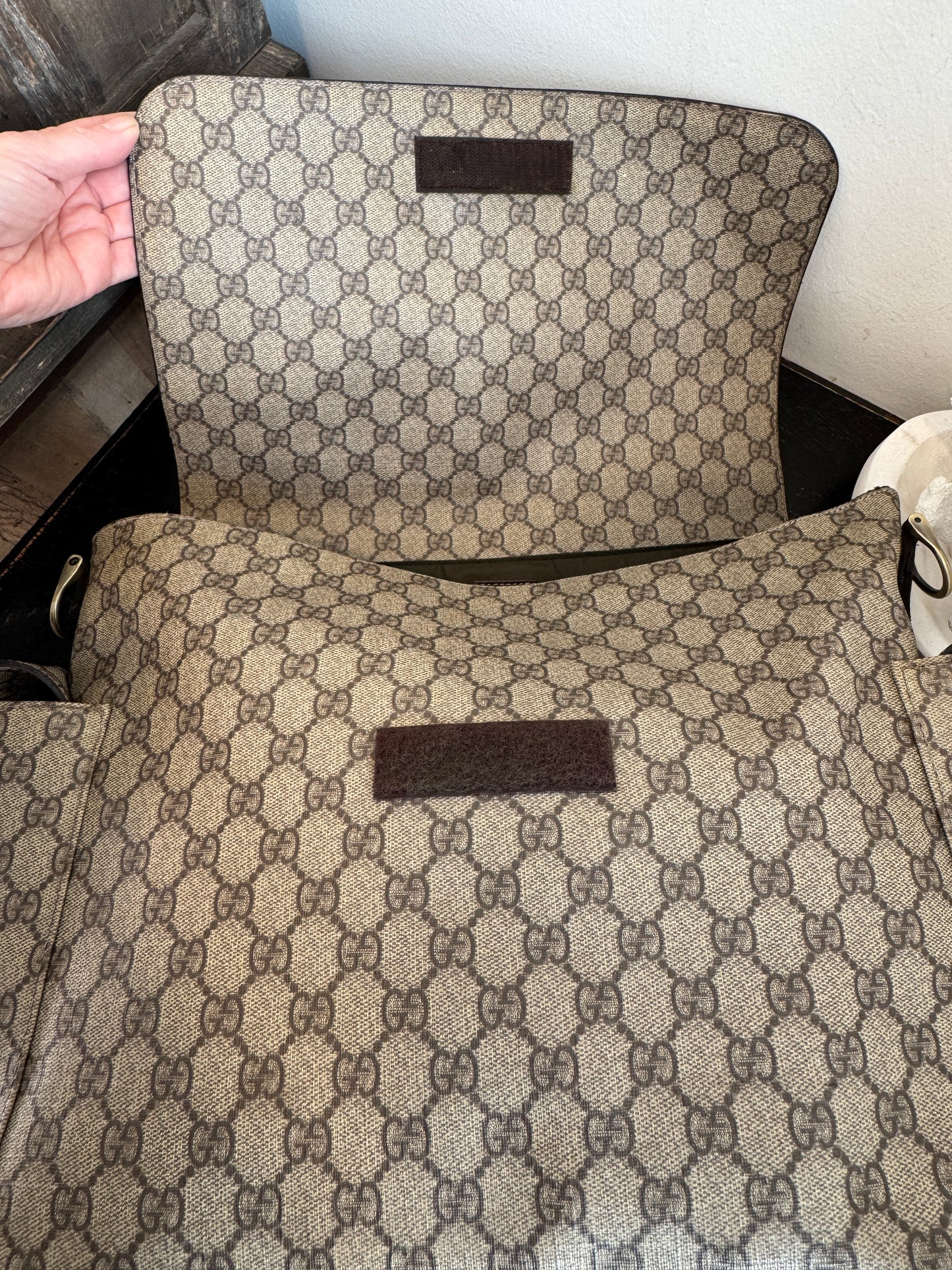 GUCCI Supreme Canvas Diaper Bag