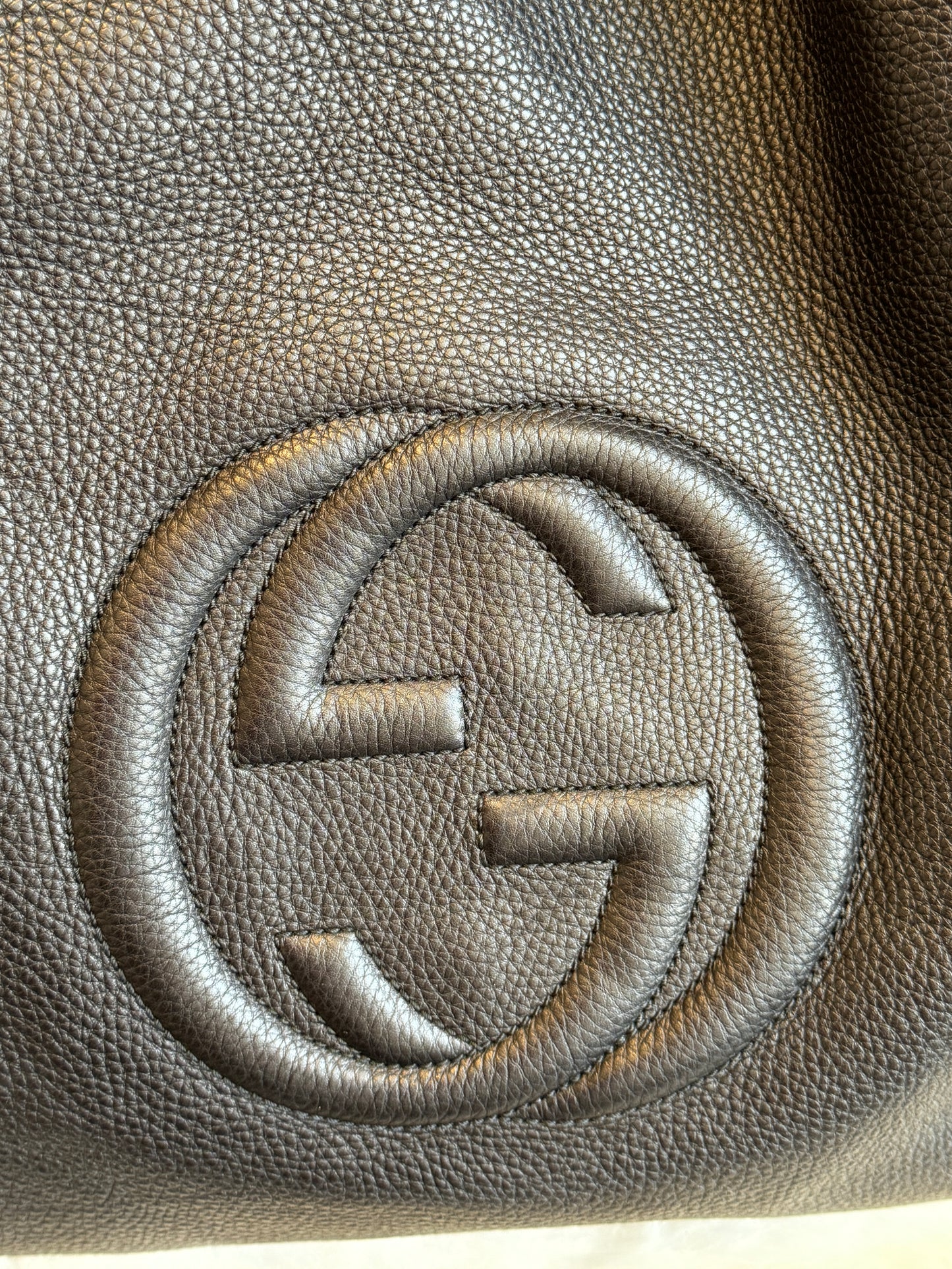 Gucci Pebbled Calfskin Large Soho Bag Black