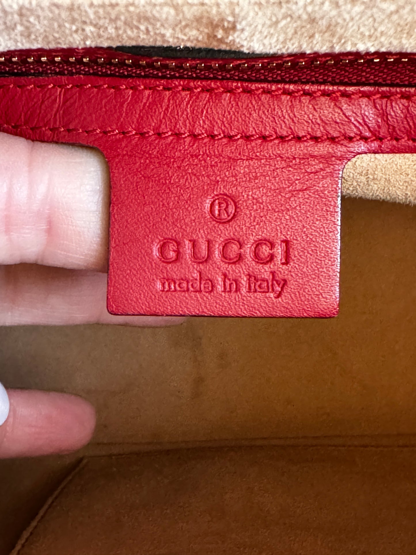 GUCCI Blooms Moon Calfskin Small Zip Top Tote