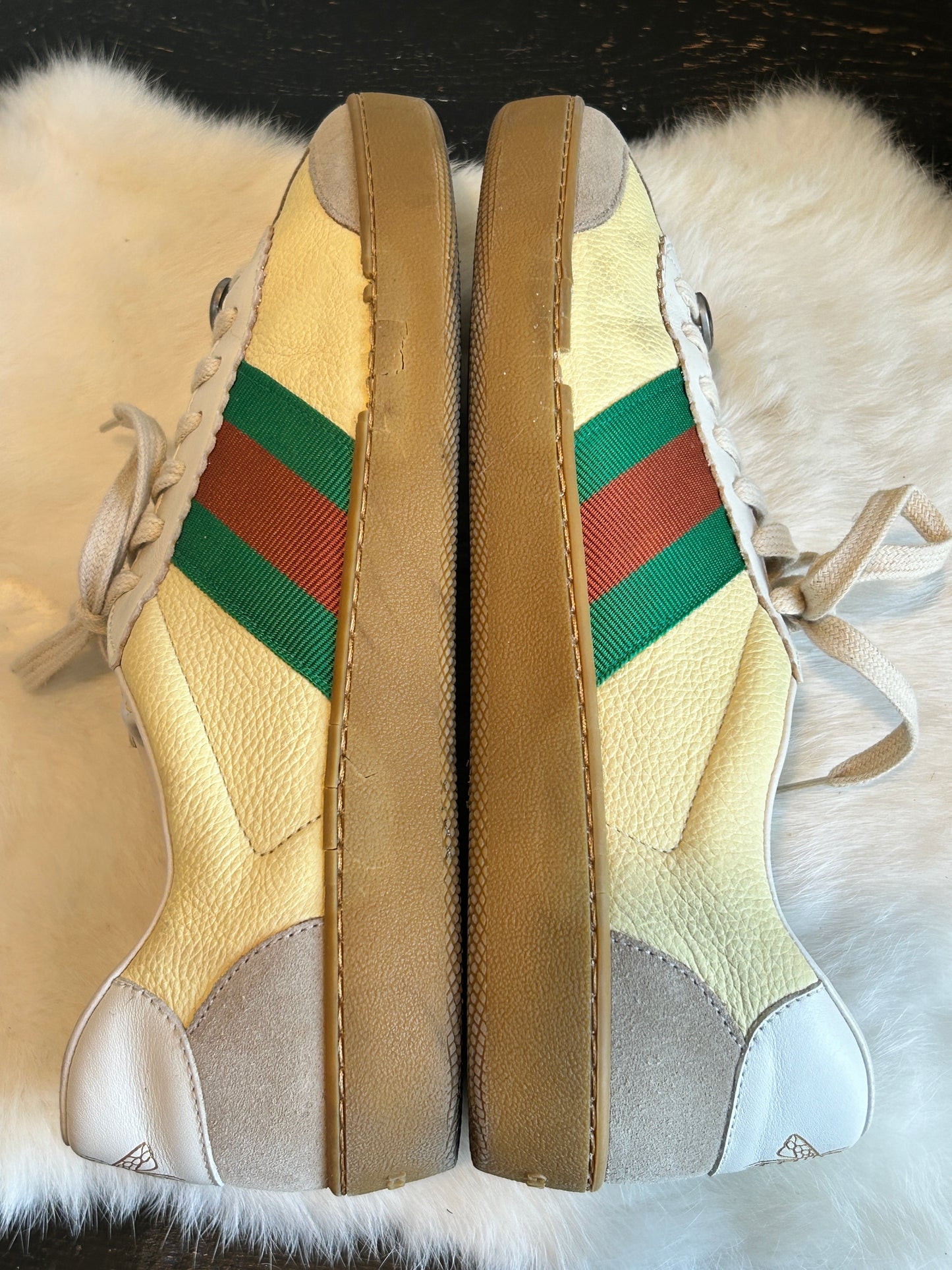 Gucci Cream/Gray Suede Sneakers 8.5EU (41.5EU)