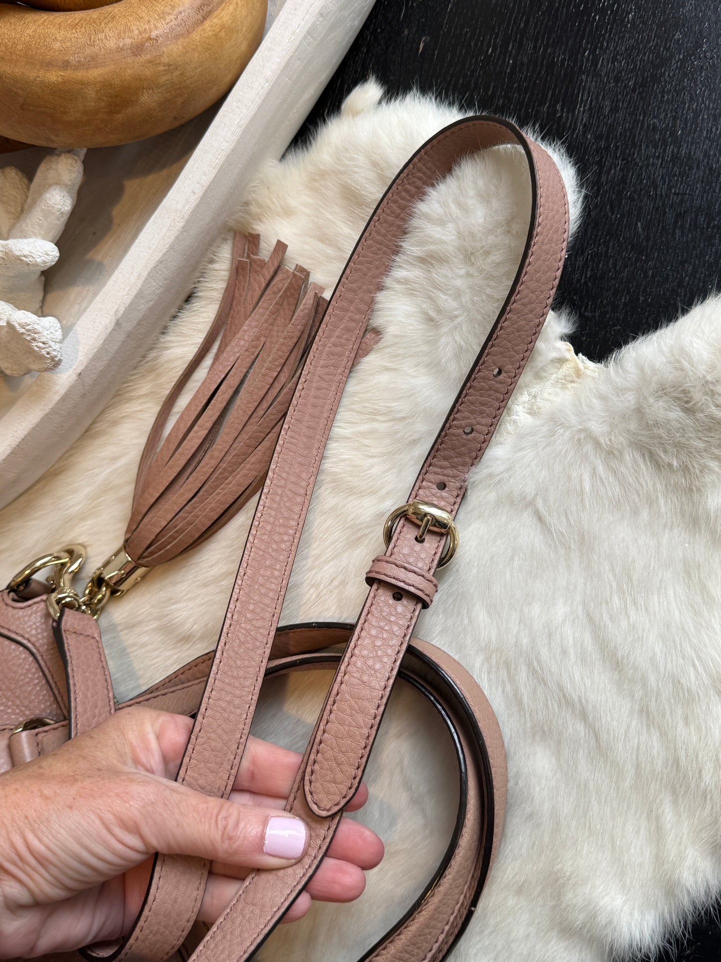 GUCCI Blush Soho 2-Way Zip Top Tote/Crossbody