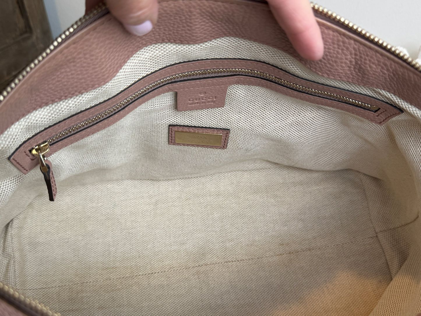 GUCCI Blush Soho 2-Way Zip Top Tote/Crossbody