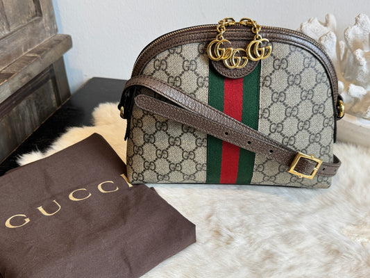 GUCCI Supreme Ophidia Round Top Crossbody Bag