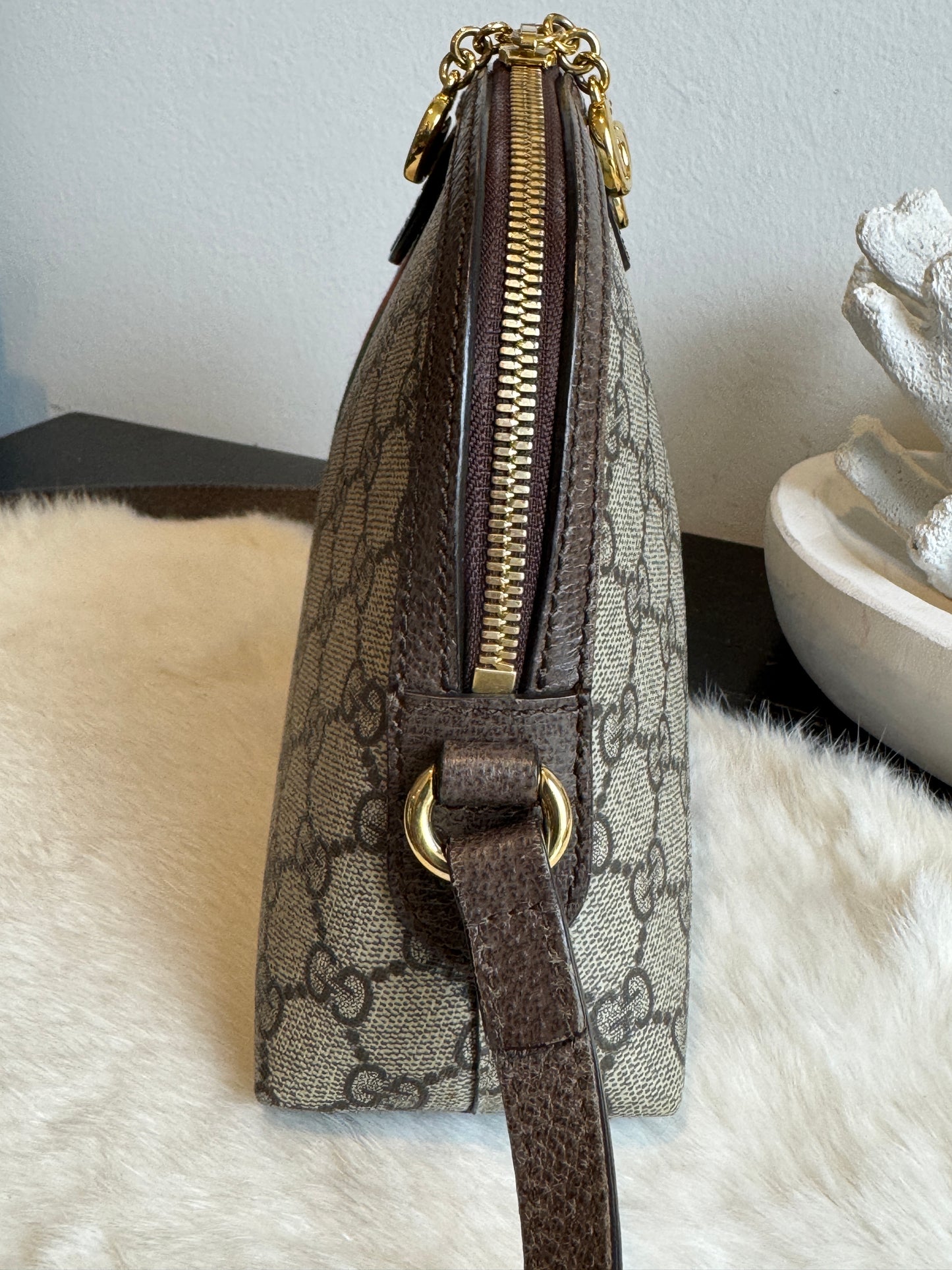 GUCCI Supreme Ophidia Round Top Crossbody Bag