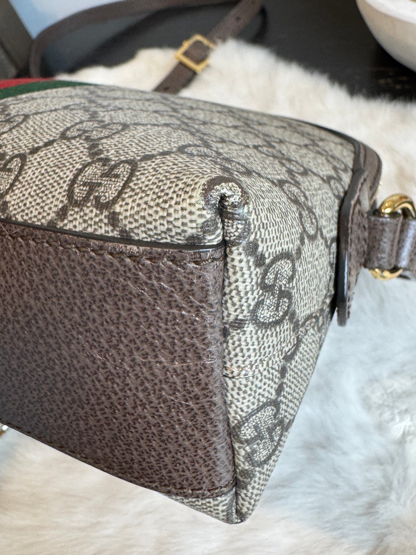 GUCCI Supreme Ophidia Round Top Crossbody Bag