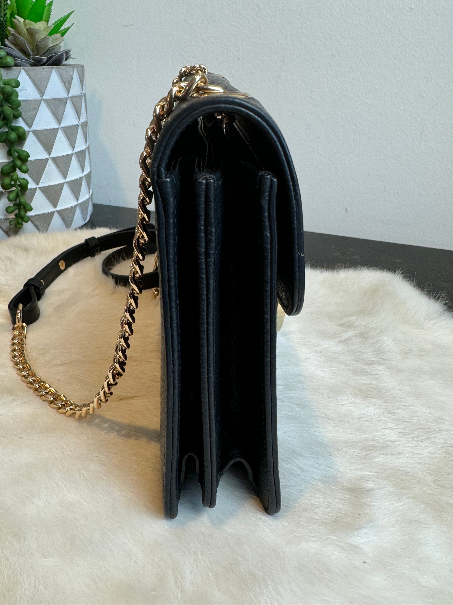 GUCCI Interlocking G Black Leather Bag