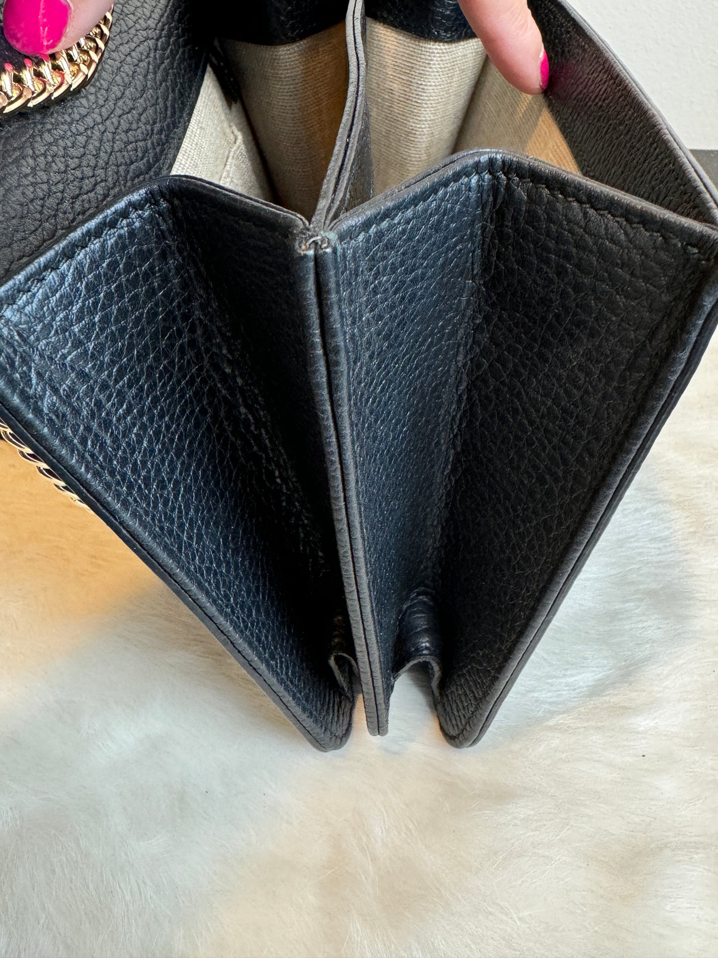 GUCCI Interlocking G Black Leather Bag