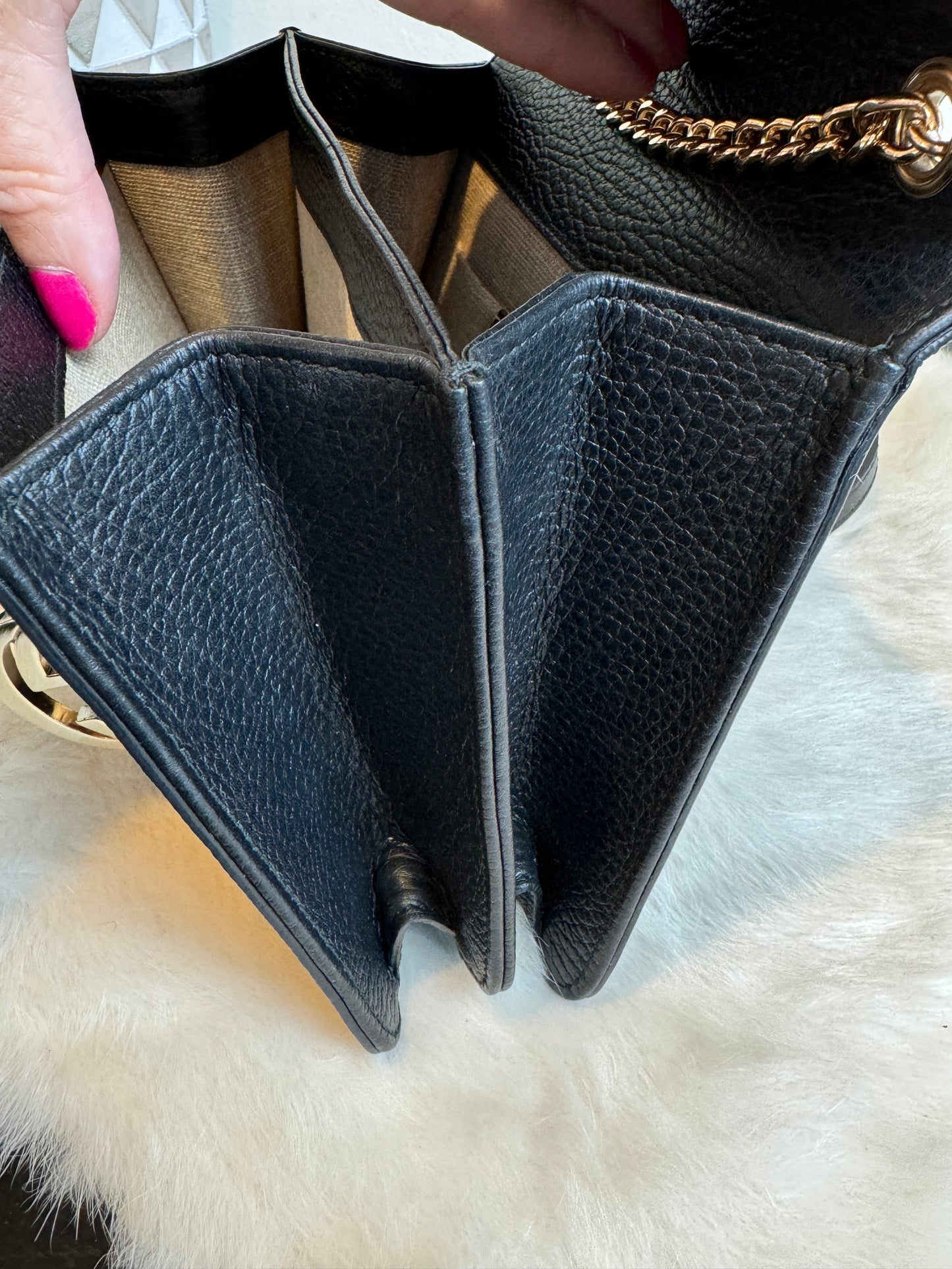 GUCCI Interlocking G Black Leather Bag