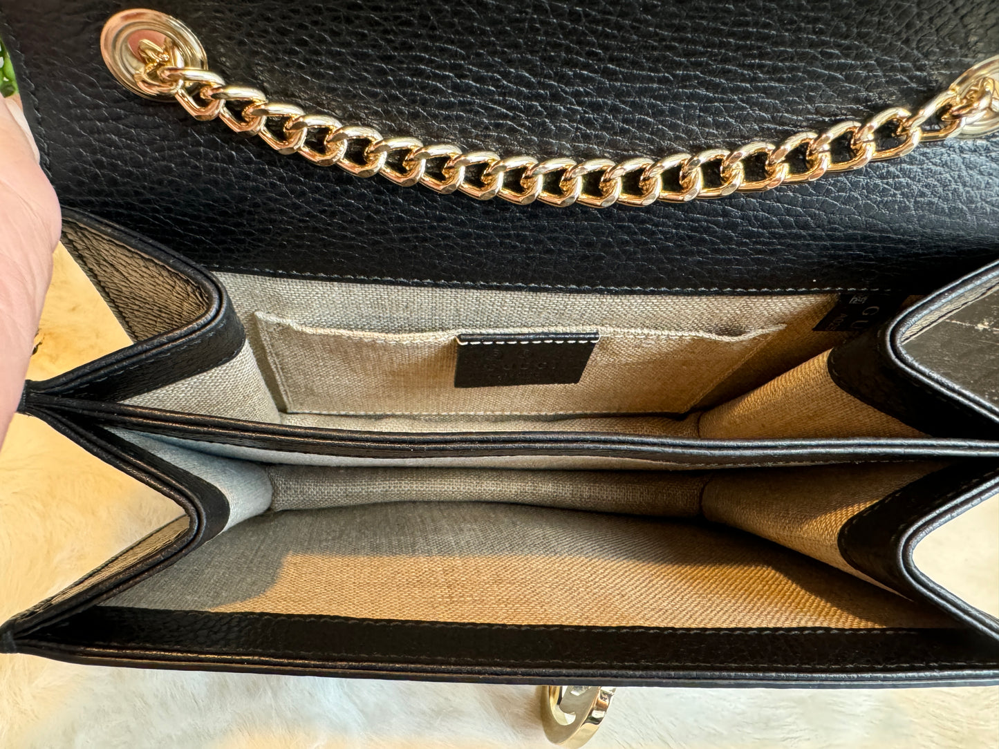 GUCCI Interlocking G Black Leather Bag