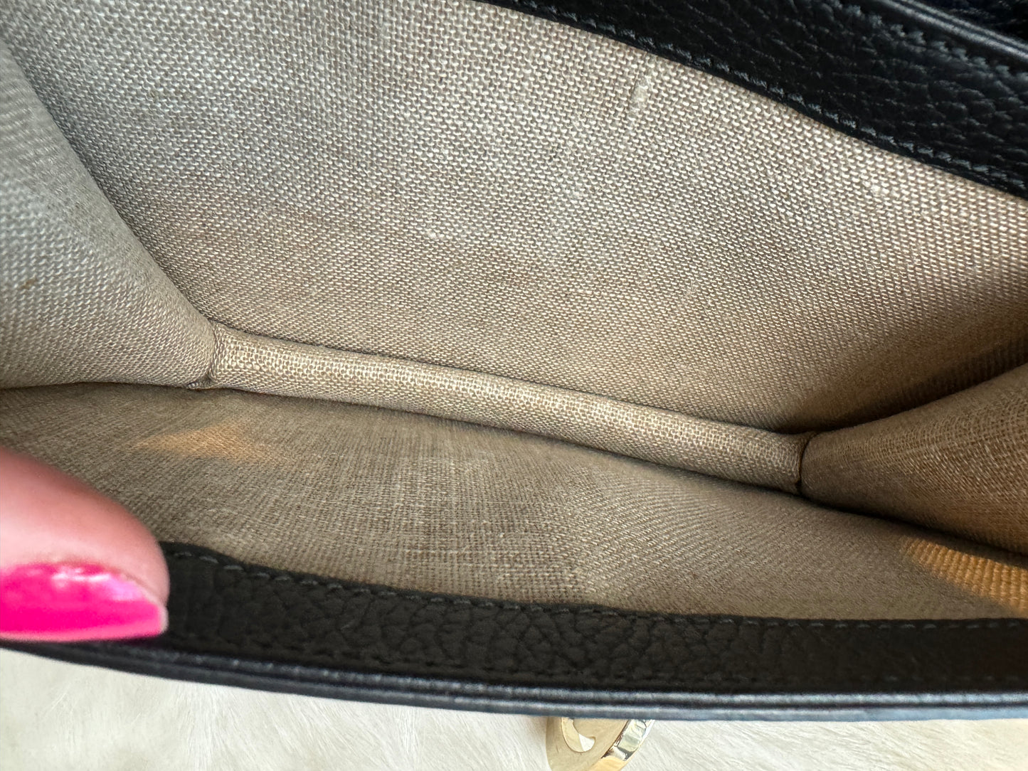 GUCCI Interlocking G Black Leather Bag