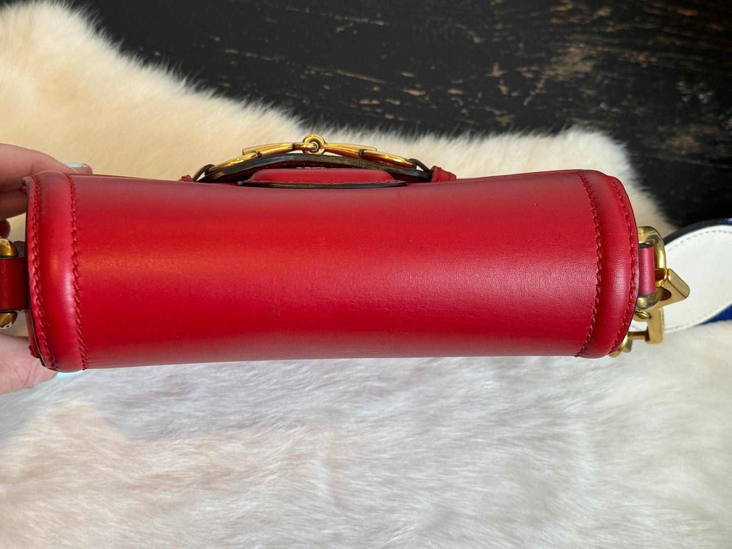 GUCCI Horsebit Lady Mini Web Red