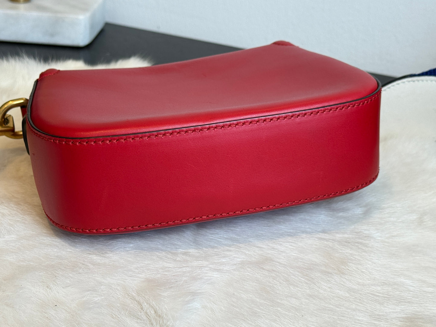 GUCCI Horsebit Lady Mini Web Red