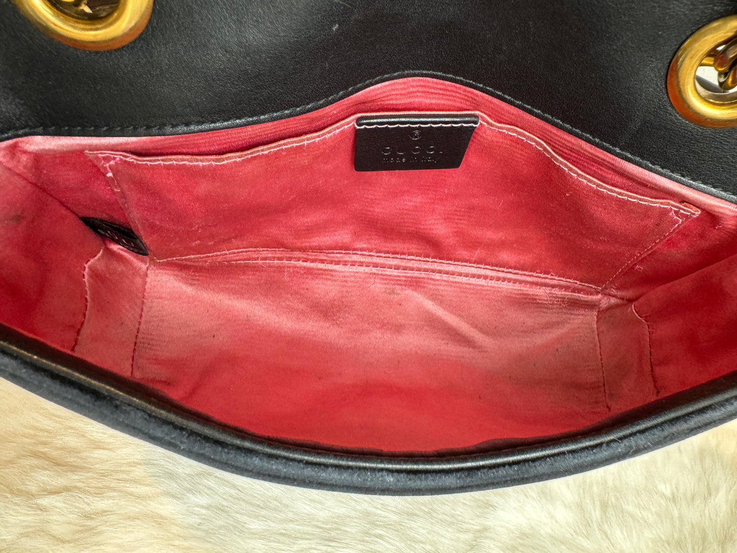 GUCCI Black Velvet Marmont Mini Bag