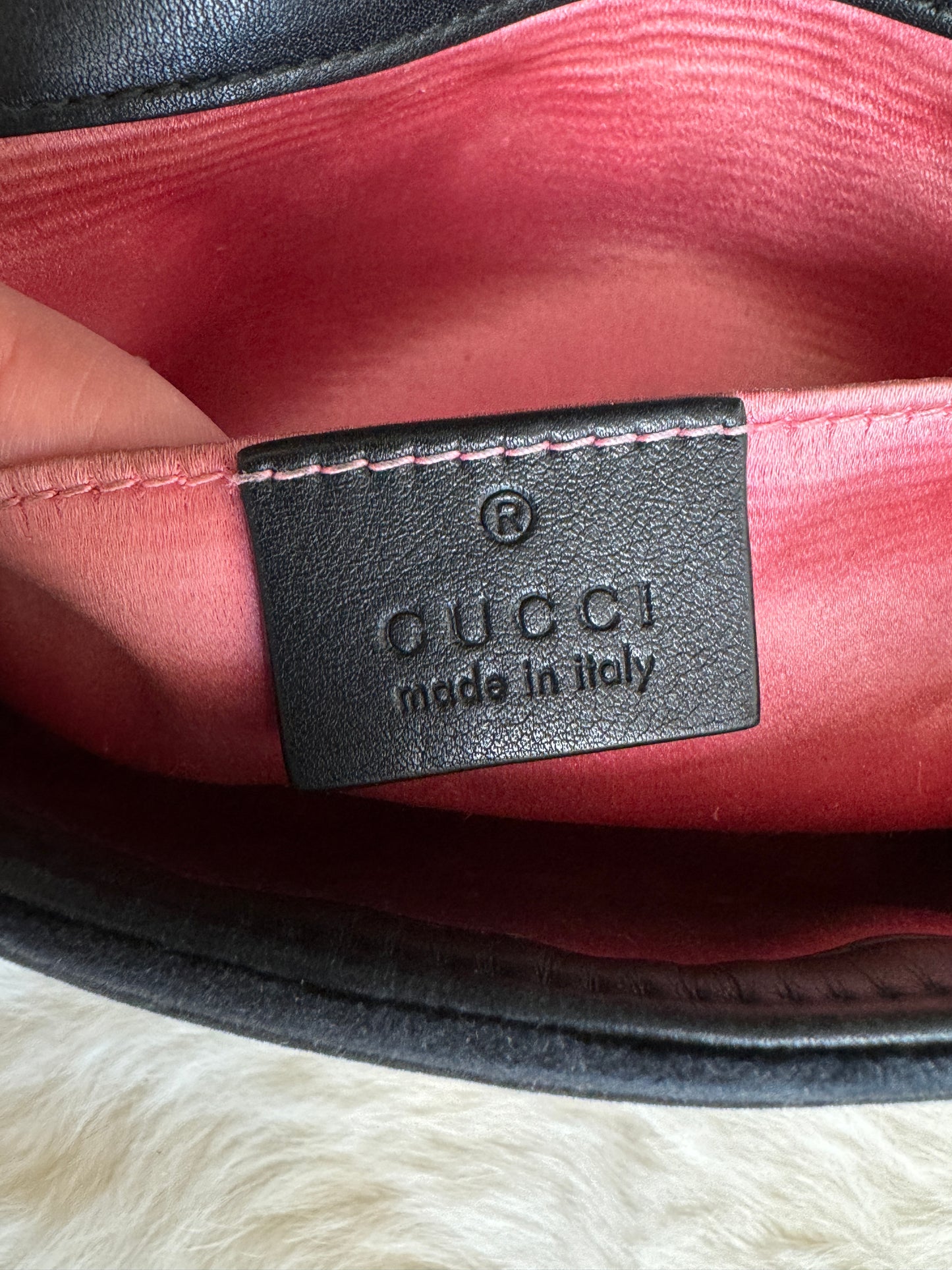 GUCCI Black Velvet Marmont Mini Bag