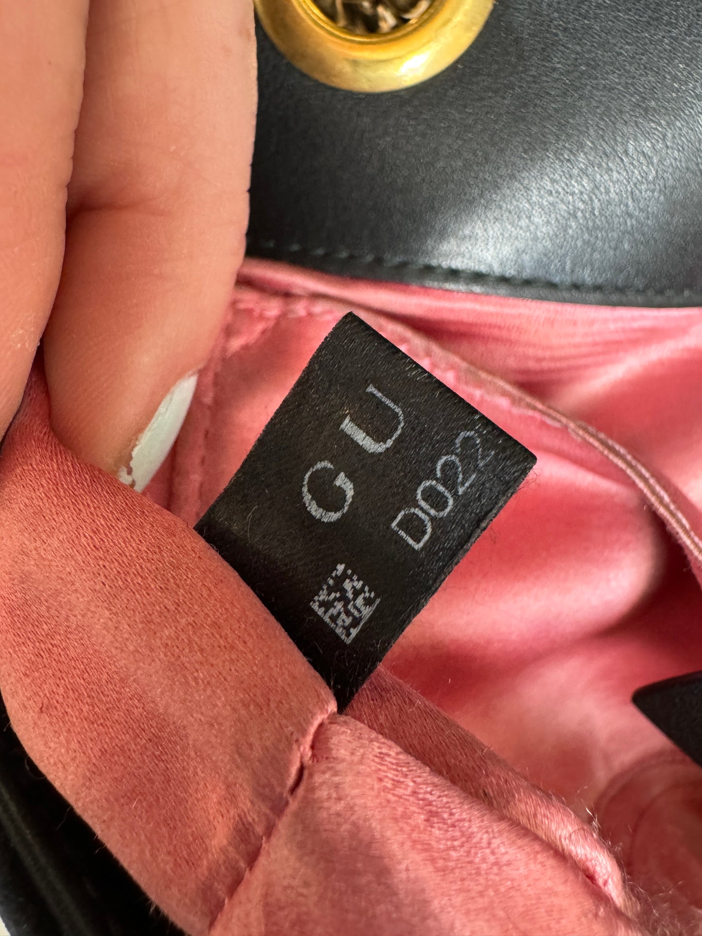 GUCCI Black Velvet Marmont Mini Bag