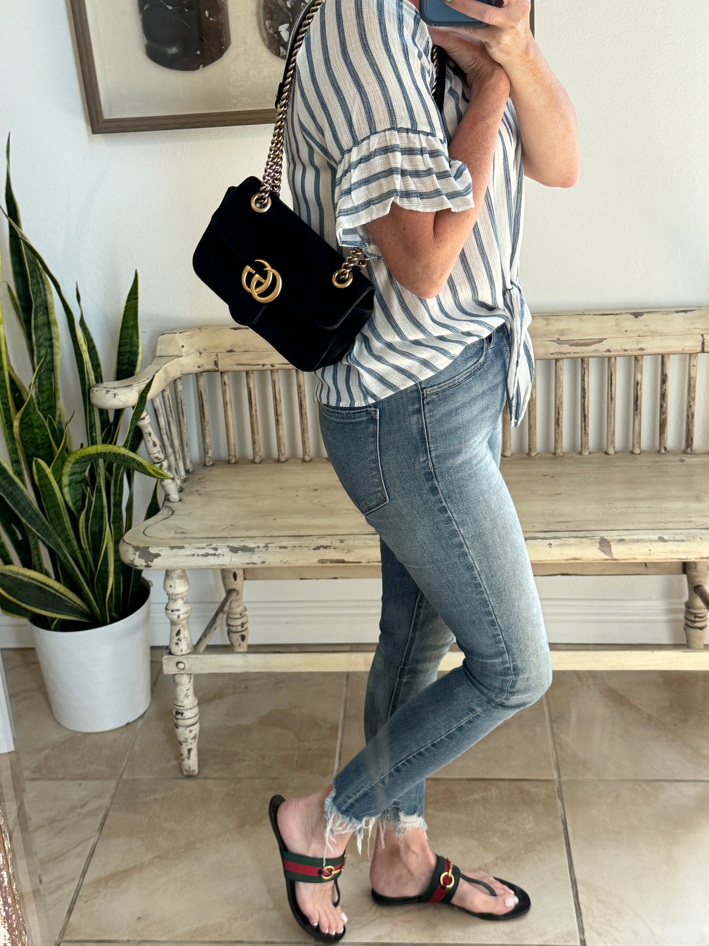 GUCCI Black Velvet Marmont Mini Bag