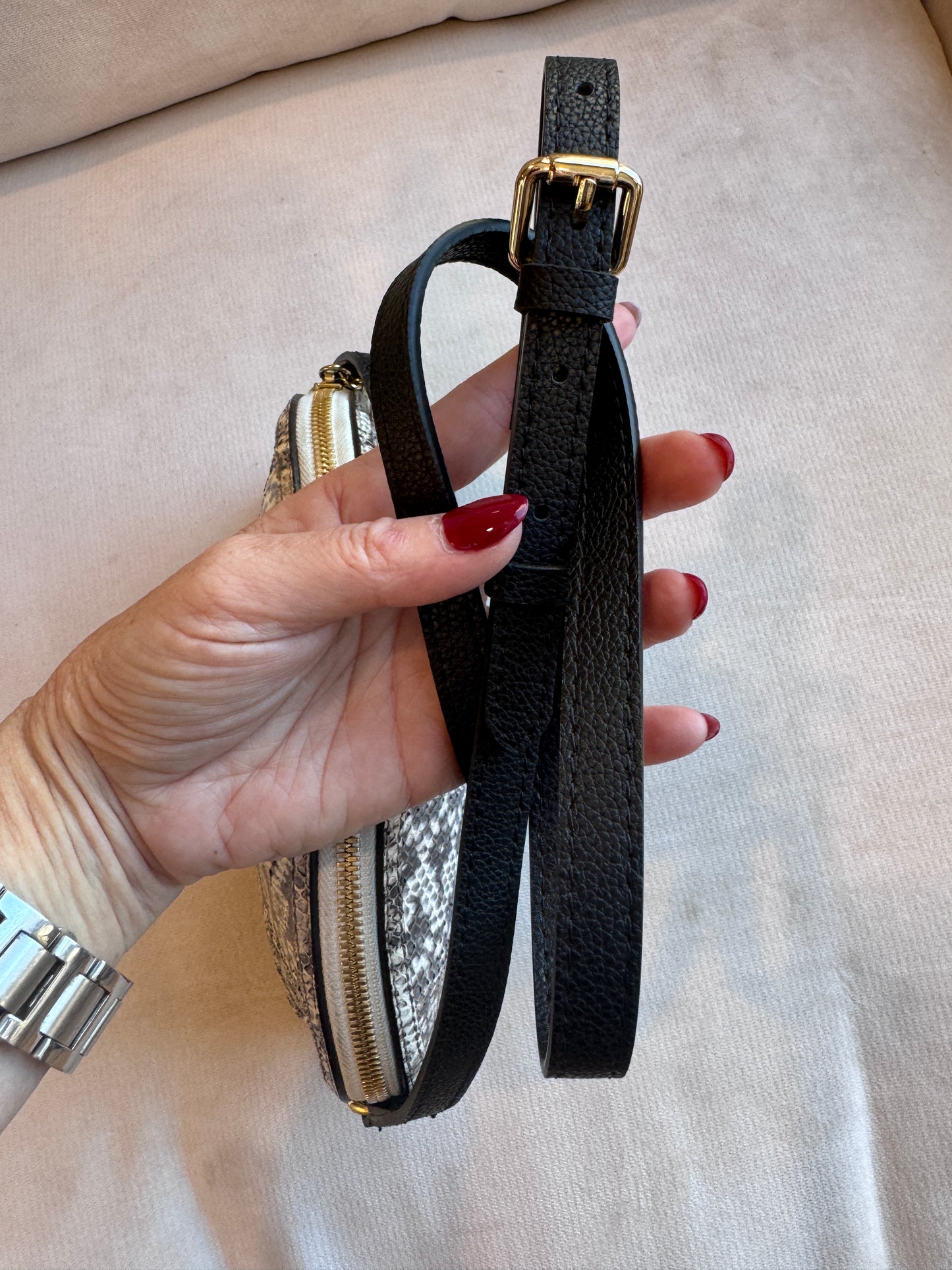 GUCCI $3,000 Python Snake Small Dome Crossbody Bag