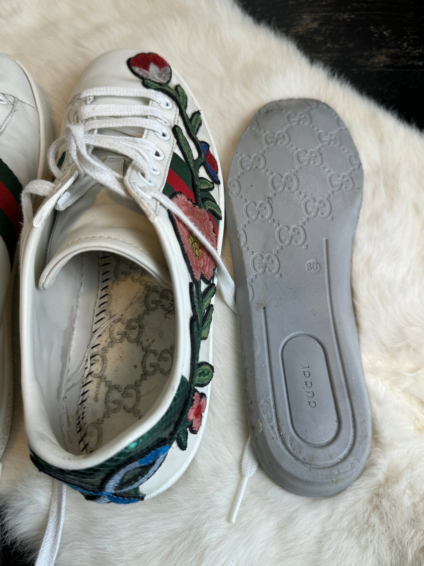 GUCCI Ace Flowers Women's Sneakers 36EU