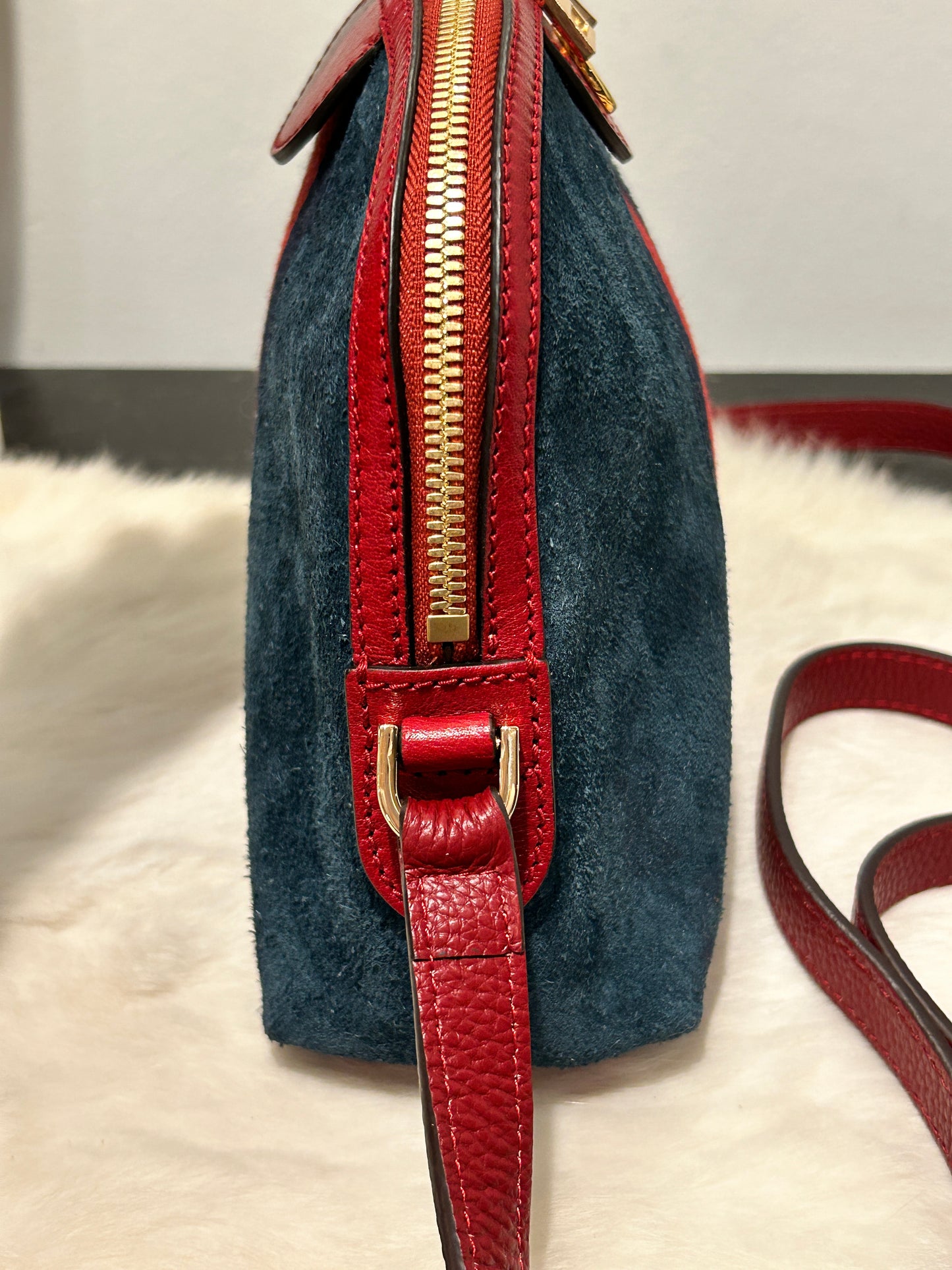 GUCCI Suede Ophidia Round Top Crossbody Bag MO