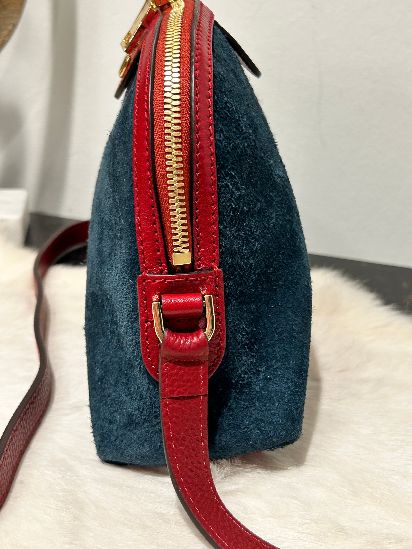 GUCCI Suede Ophidia Round Top Crossbody Bag MO