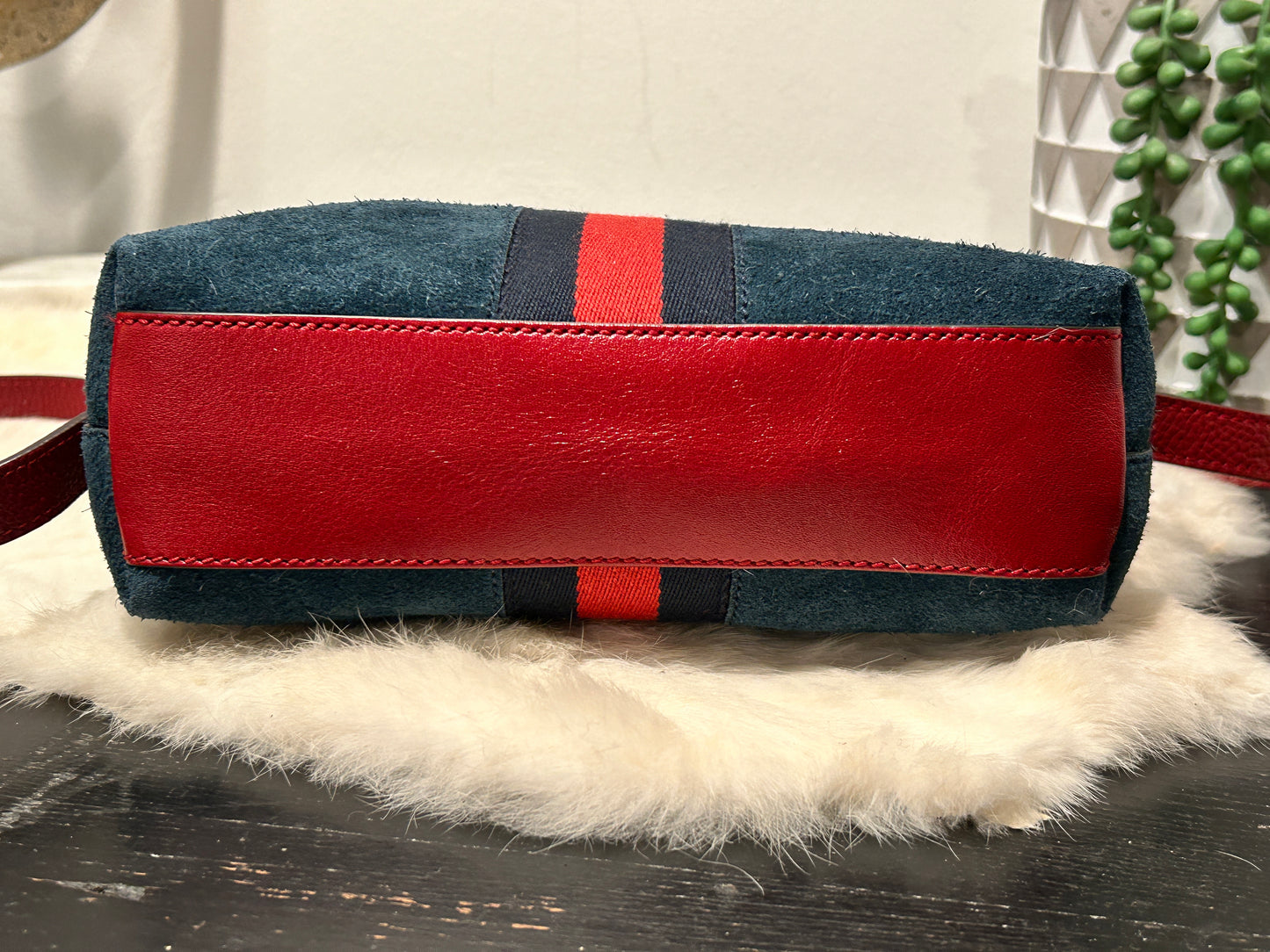 GUCCI Suede Ophidia Round Top Crossbody Bag MO