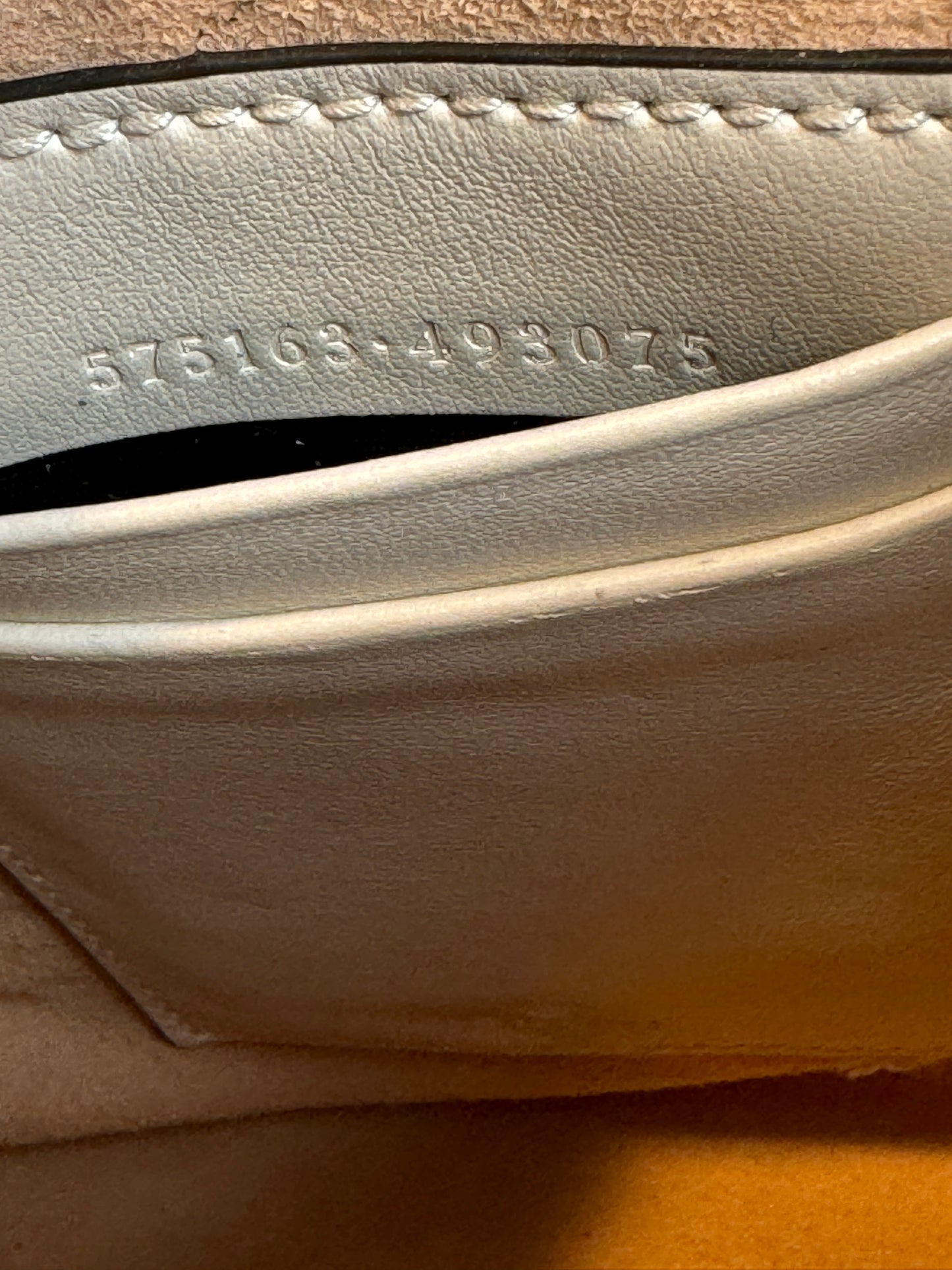 GUCCI Cream Leather GG Marmont Mini Bucket Bag