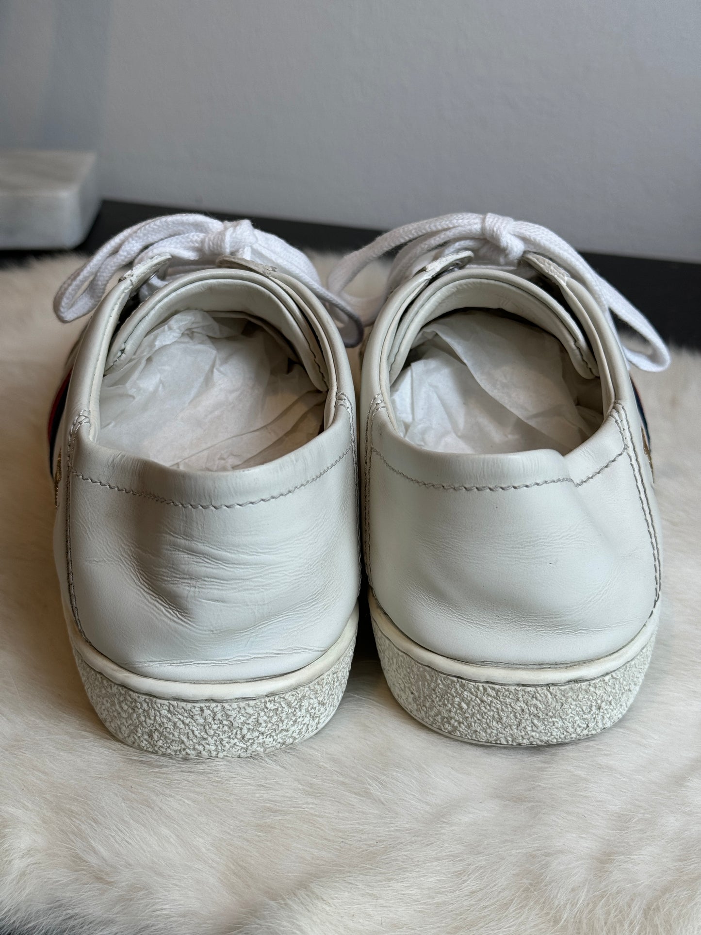 Gucci Ace Metallic Soft Heel Sneakers Size 36EU