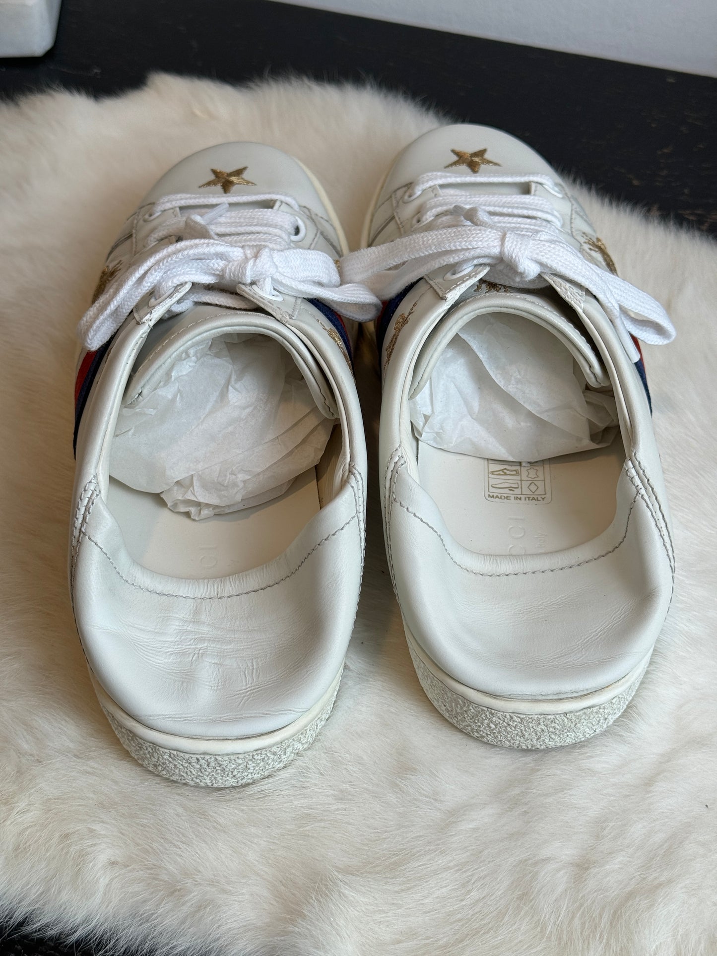 Gucci Ace Metallic Soft Heel Sneakers Size 36EU