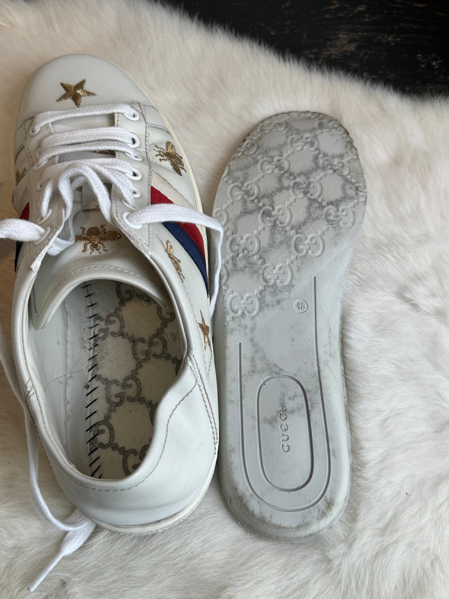 Gucci Ace Metallic Soft Heel Sneakers Size 36EU
