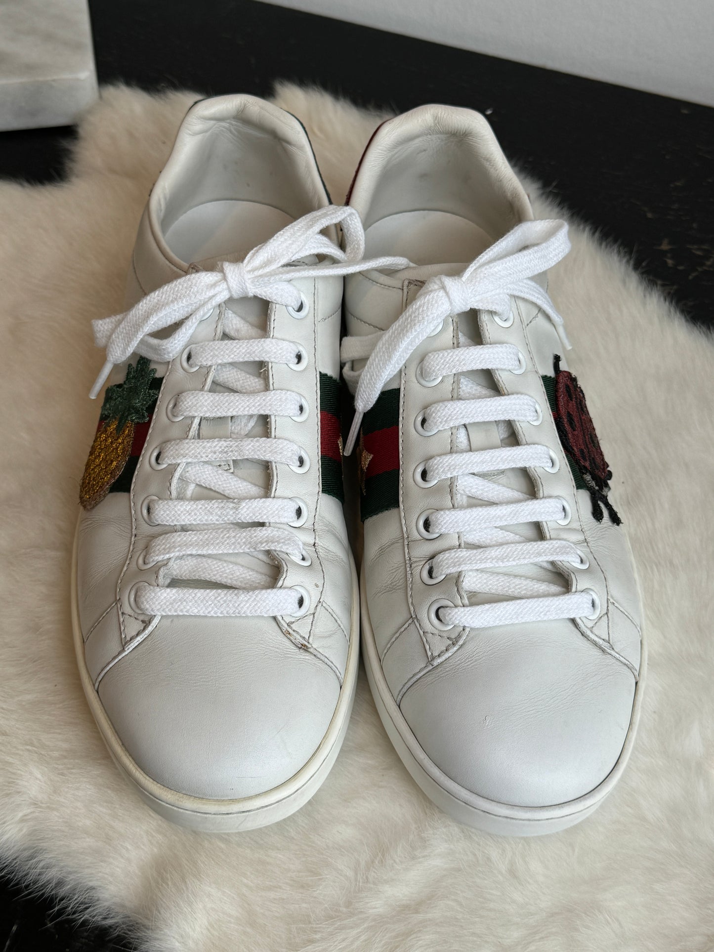 GUCCI Ace Pineapple Ladybug Sneakers Size 37.5EU