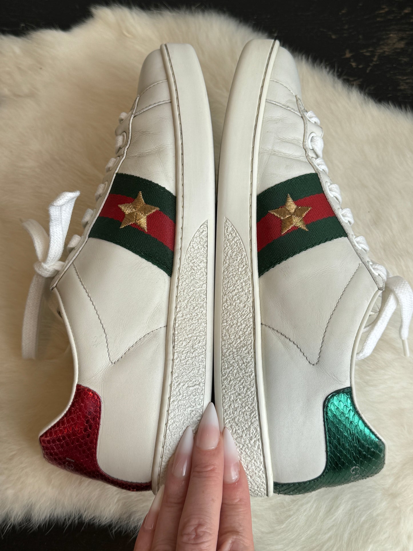 GUCCI Ace Pineapple Ladybug Sneakers Size 37.5EU