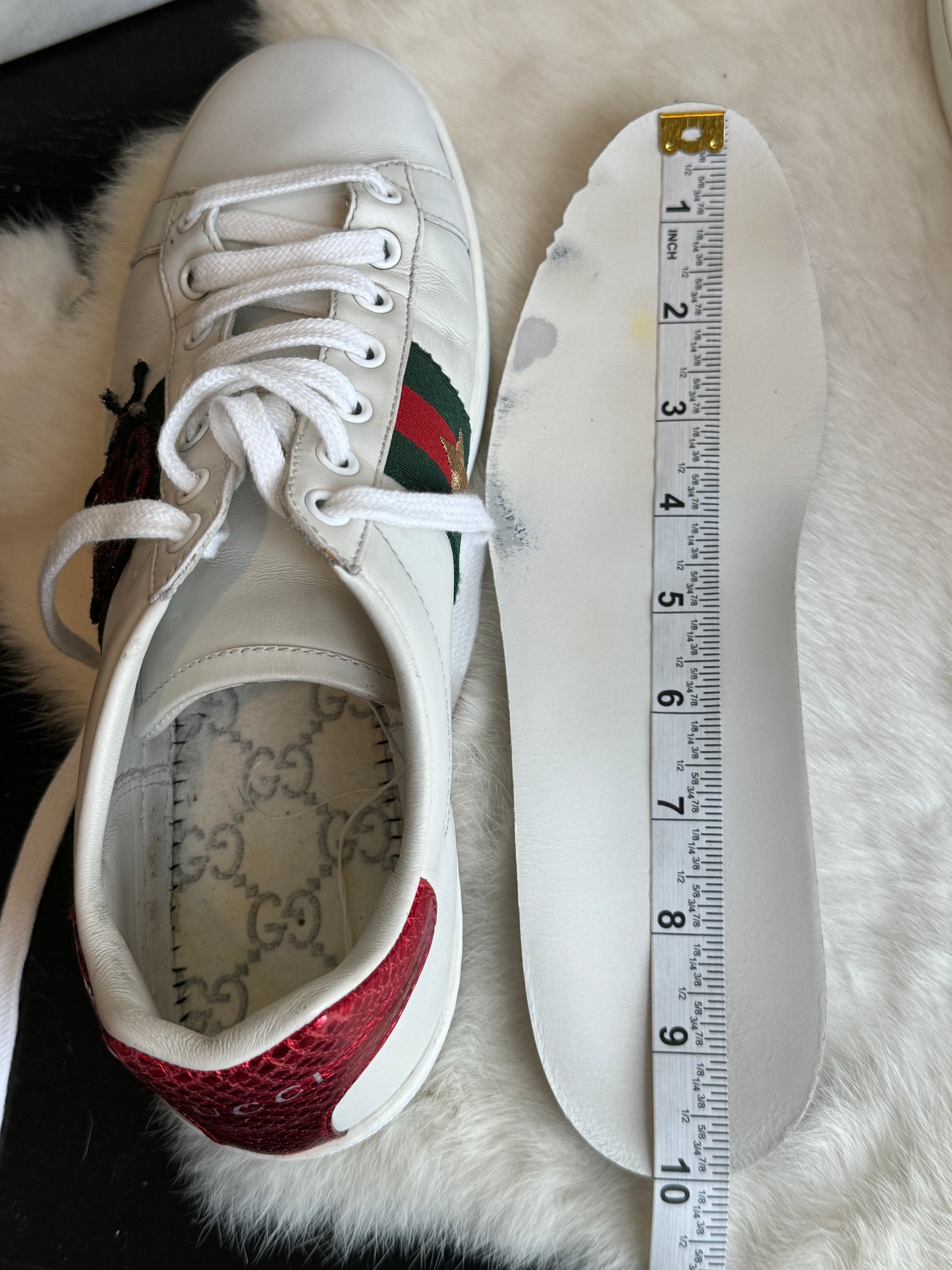 GUCCI Ace Pineapple Ladybug Sneakers Size 37.5EU