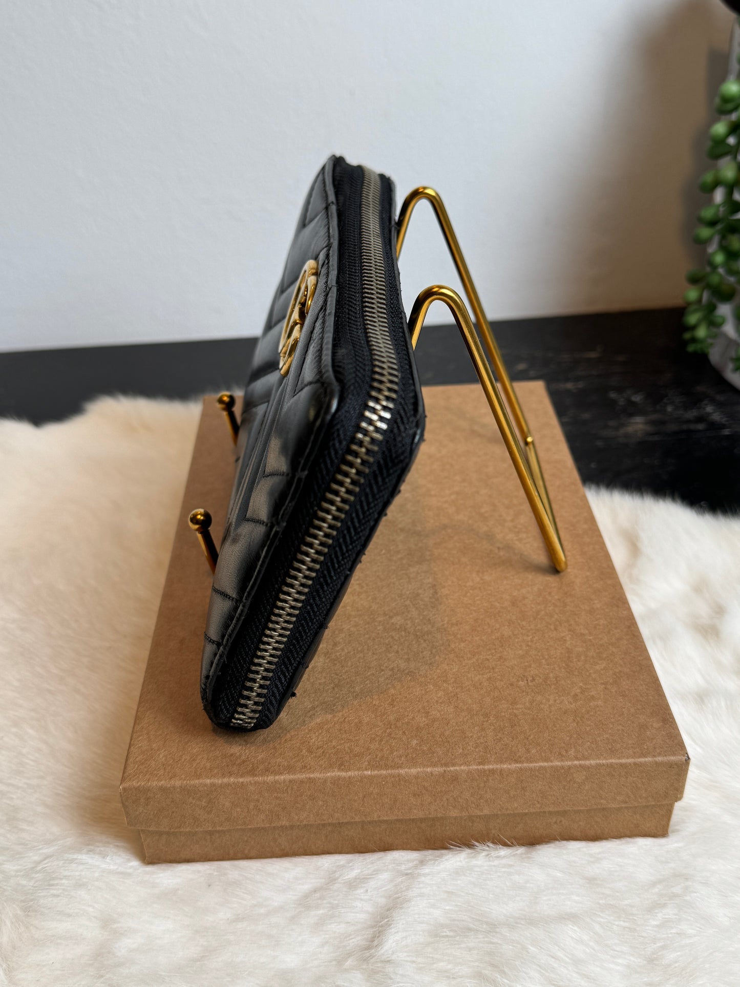 GUCCI Marmont GG Leather Long Zip Wallet