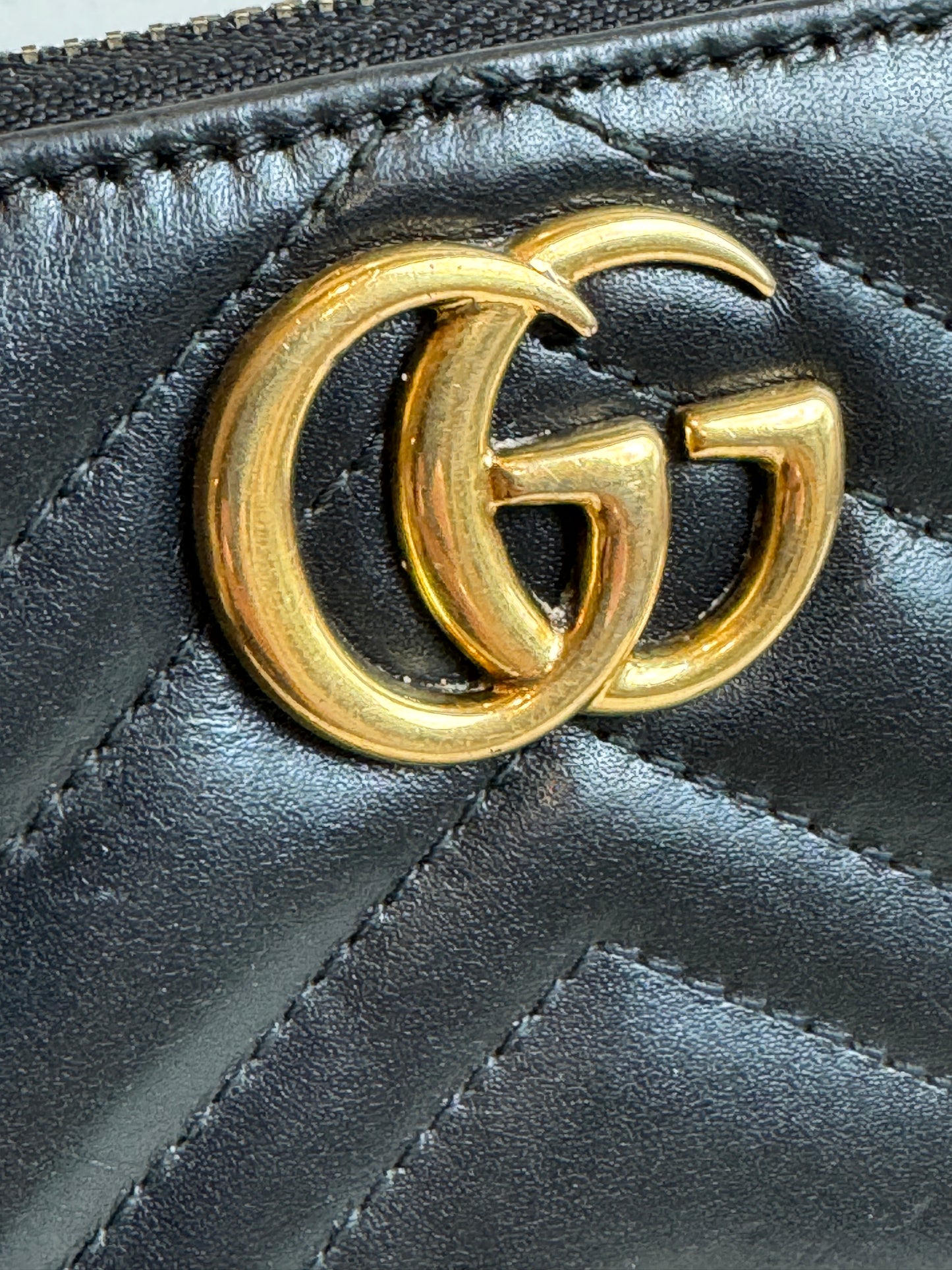 GUCCI Marmont GG Leather Long Zip Wallet